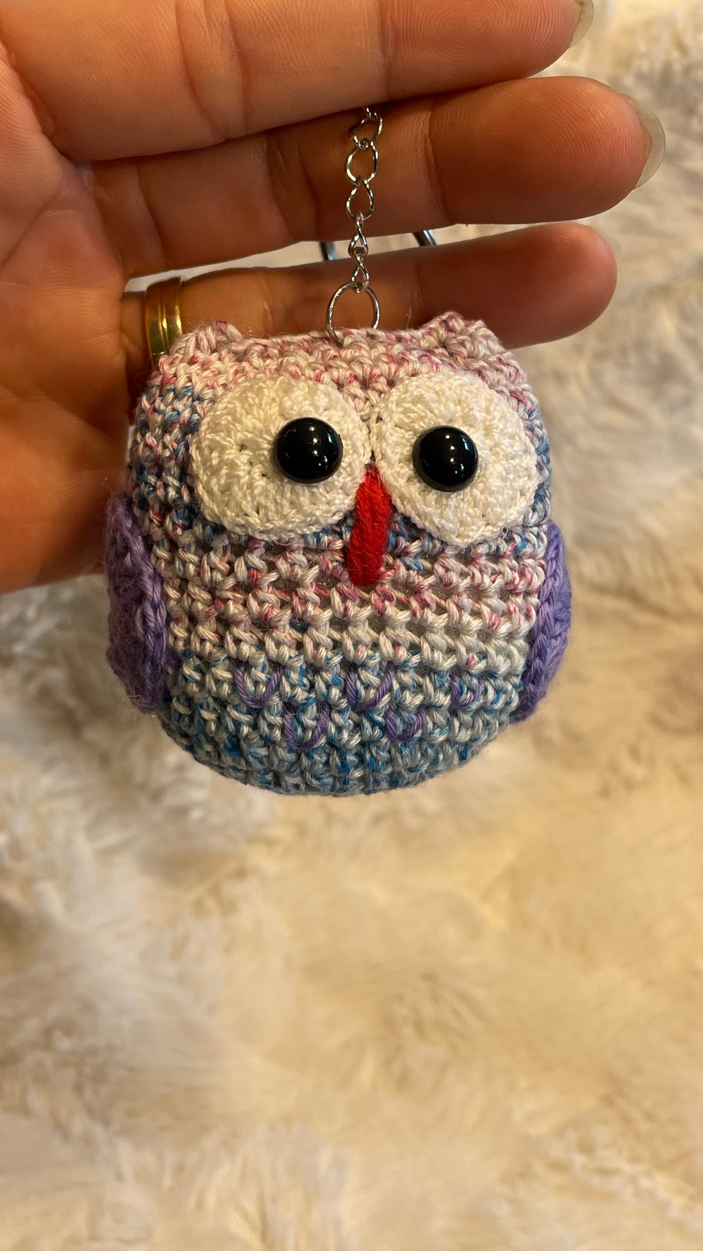 Handmade Crochet Owl Keychain