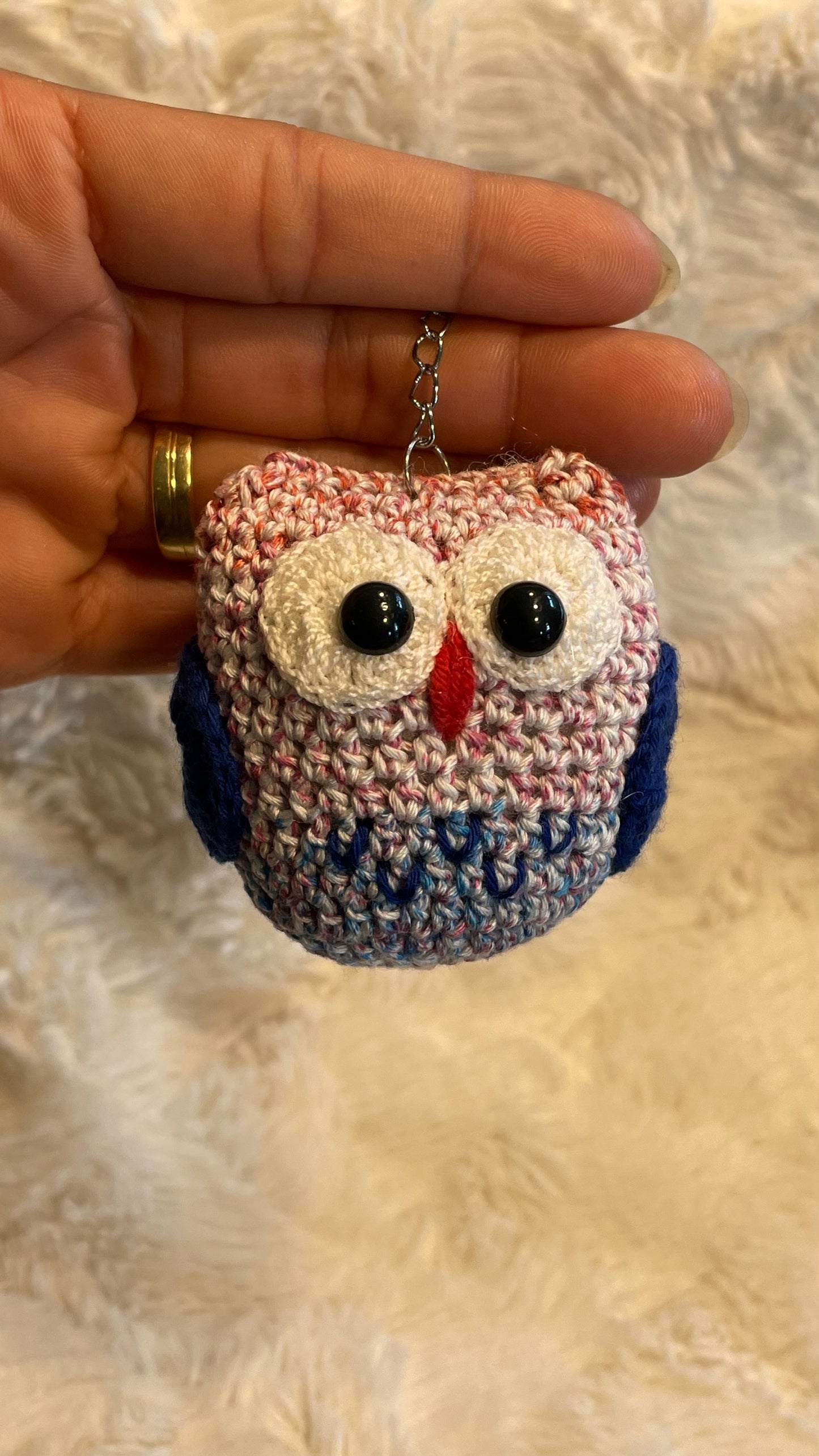 Handmade Crochet Owl Keychain