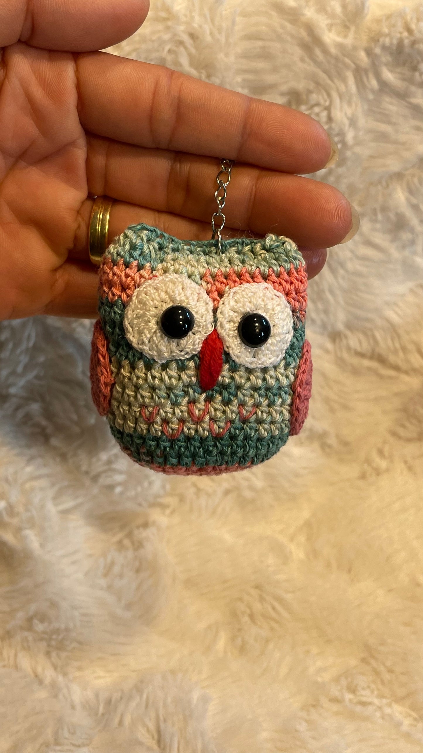 Handmade Crochet Owl Keychain