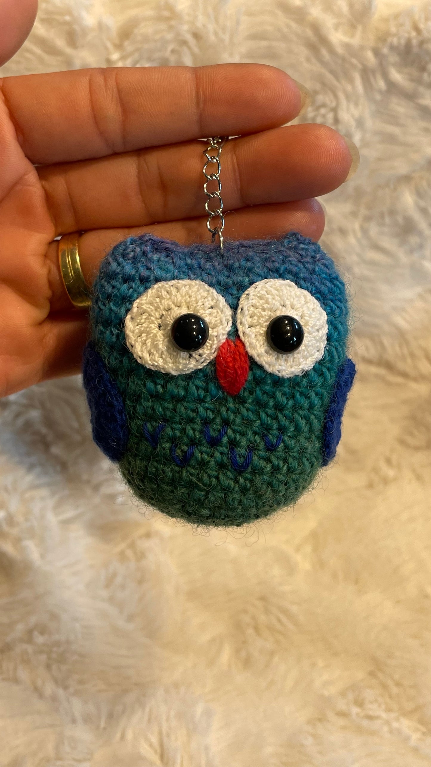 Handmade Crochet Owl Keychain