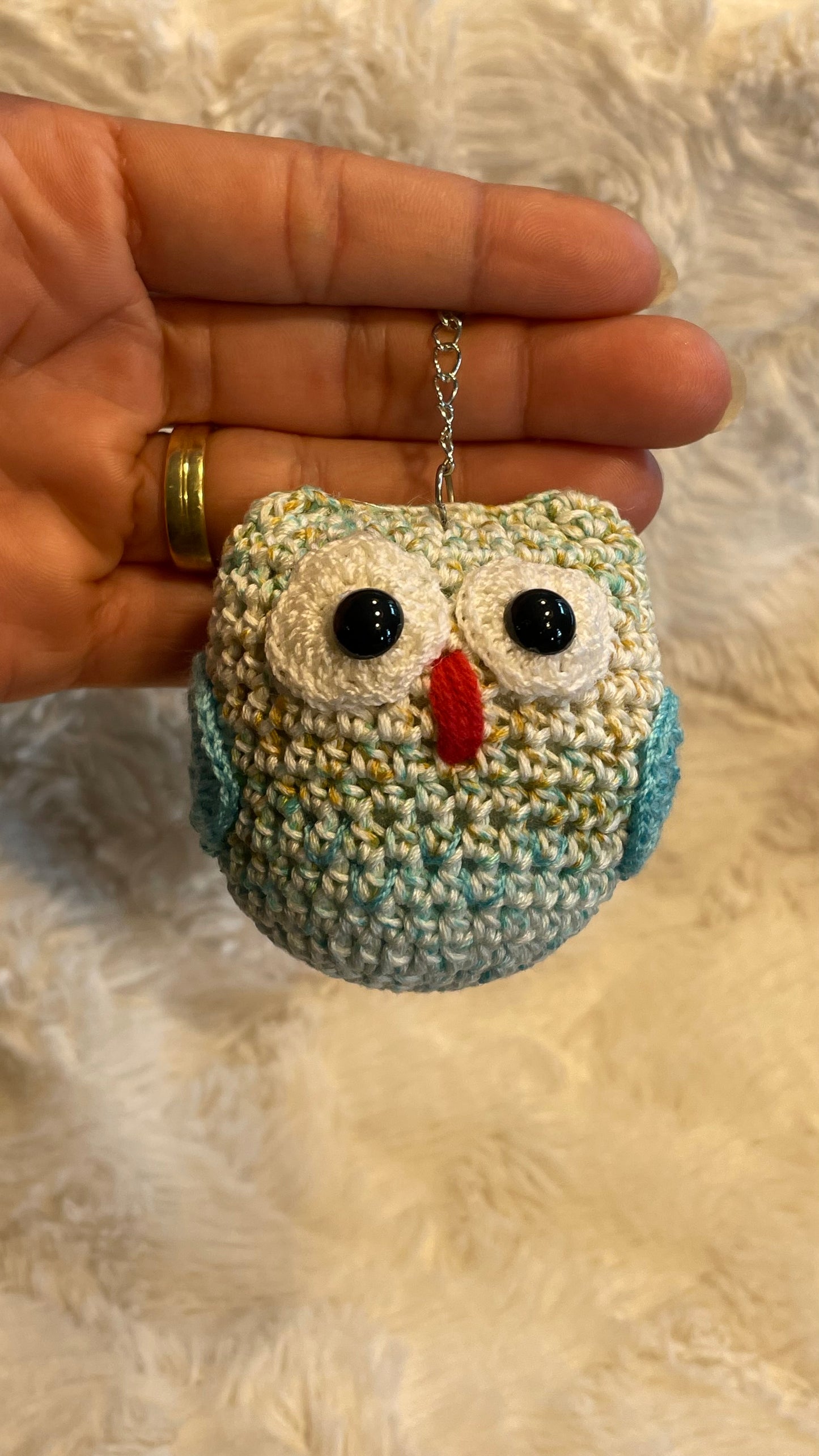 Handmade Crochet Owl Keychain