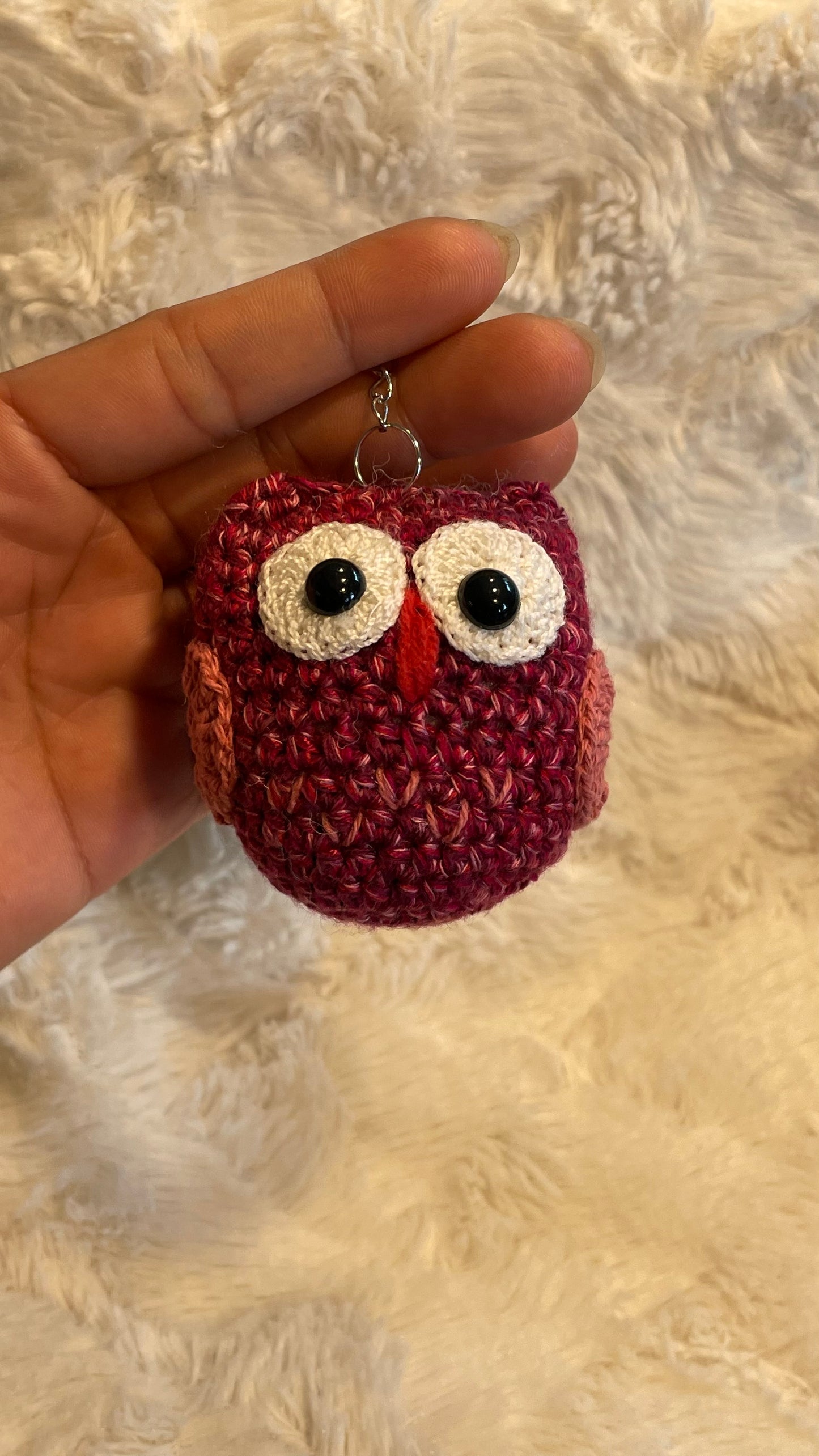 Handmade Crochet Owl Keychain