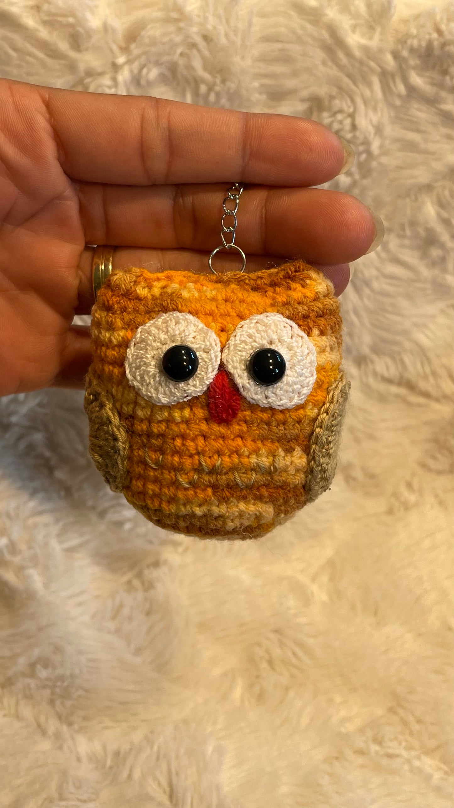 Handmade Crochet Owl Keychain