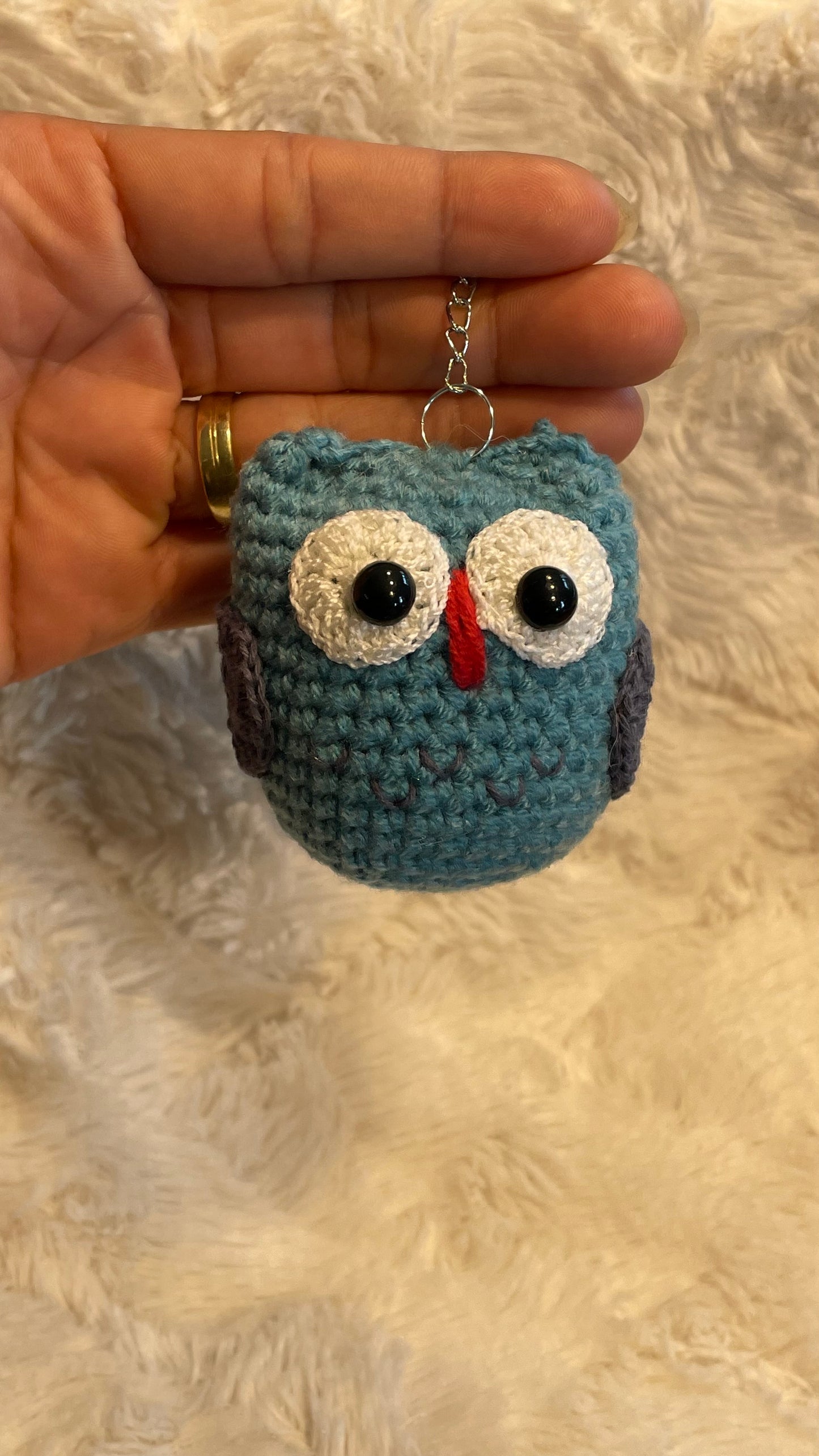 Handmade Crochet Owl Keychain