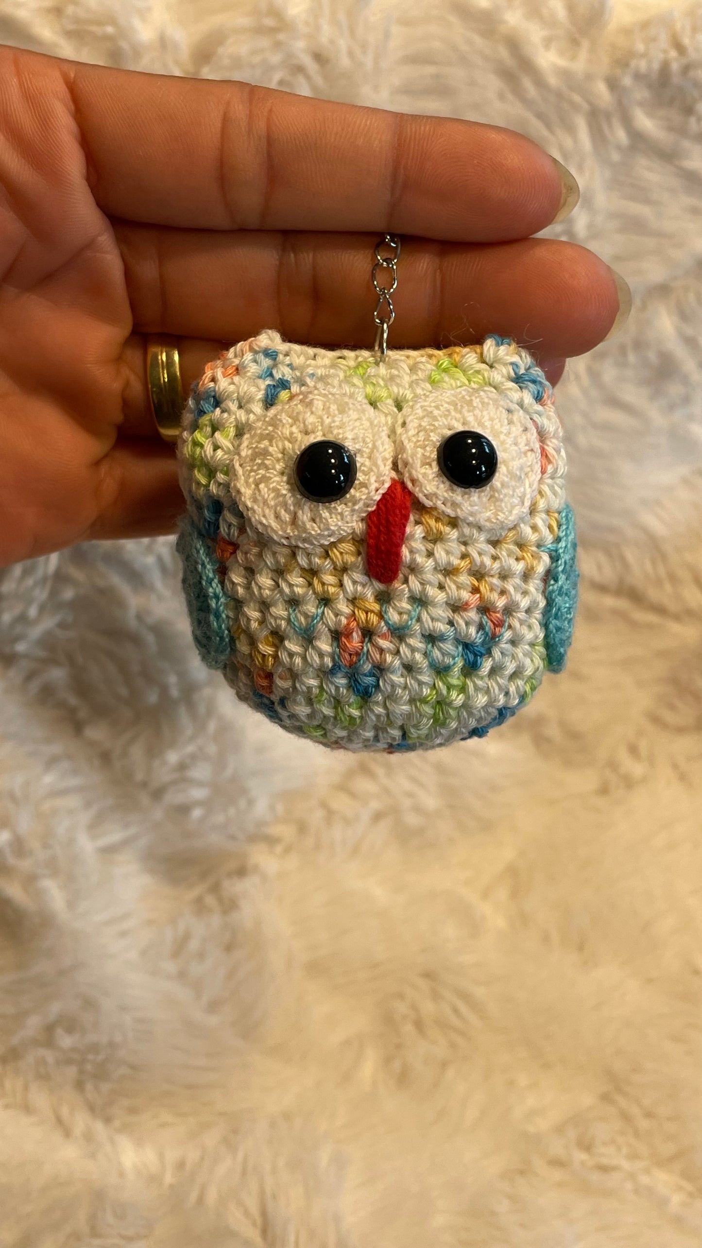 Handmade Crochet Owl Keychain
