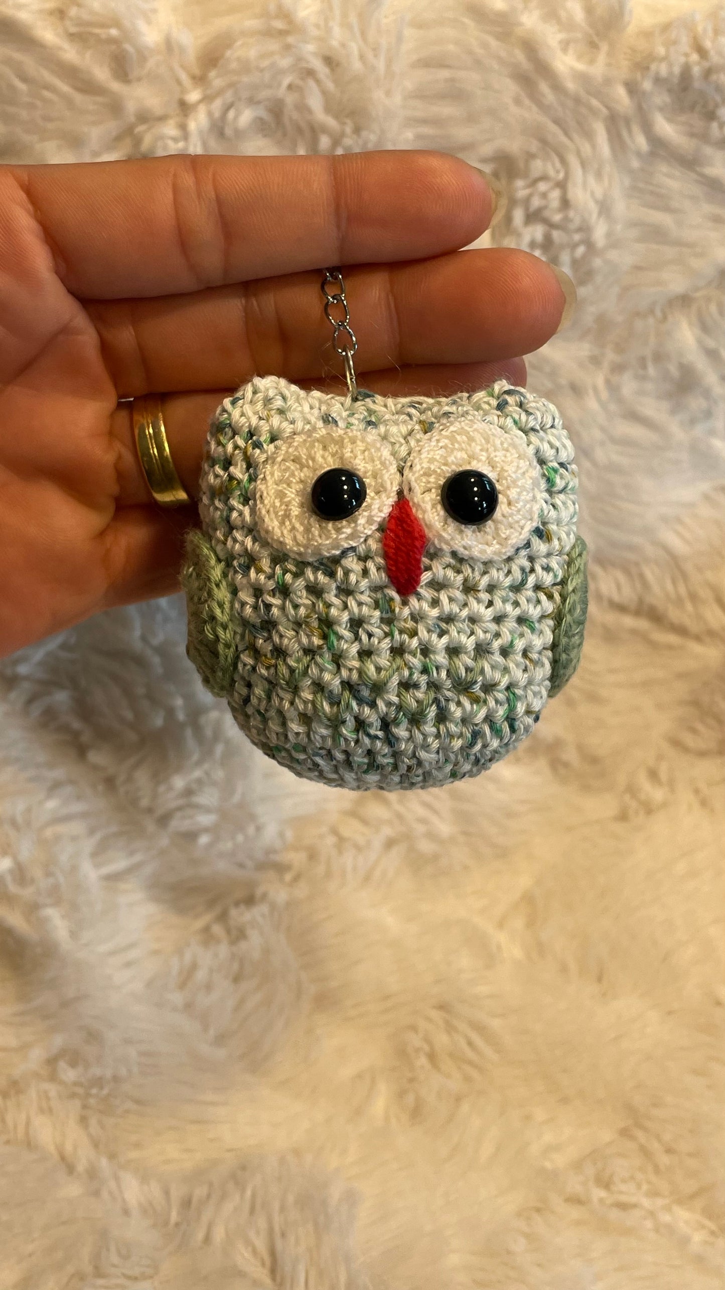 Handmade Crochet Owl Keychain