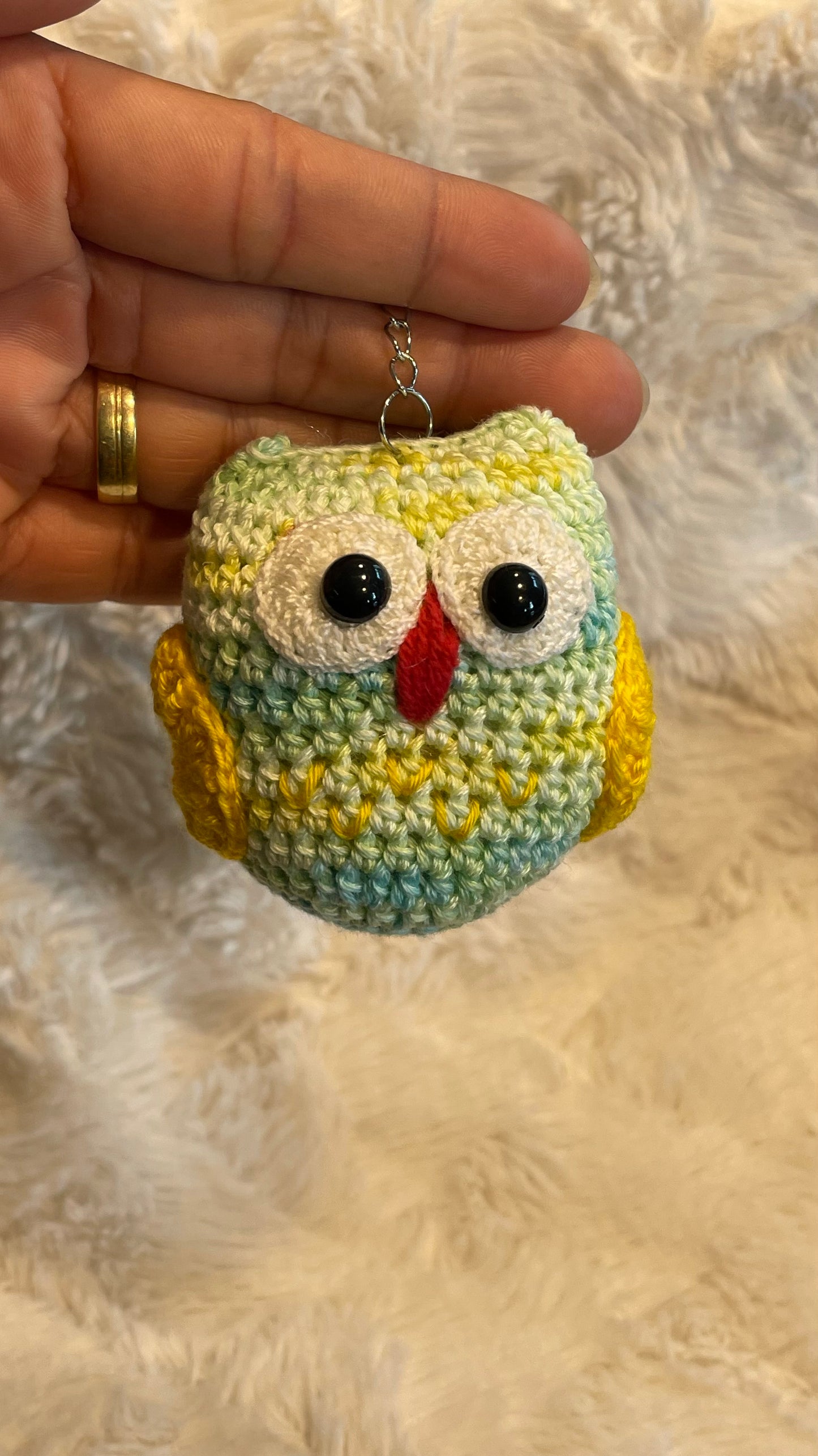 Handmade Crochet Owl Keychain