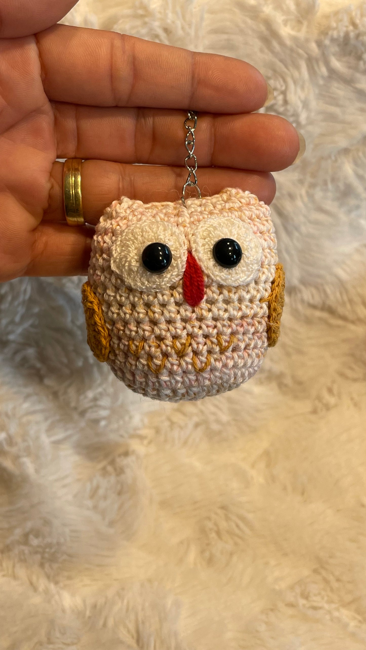 Handmade Crochet Owl Keychain