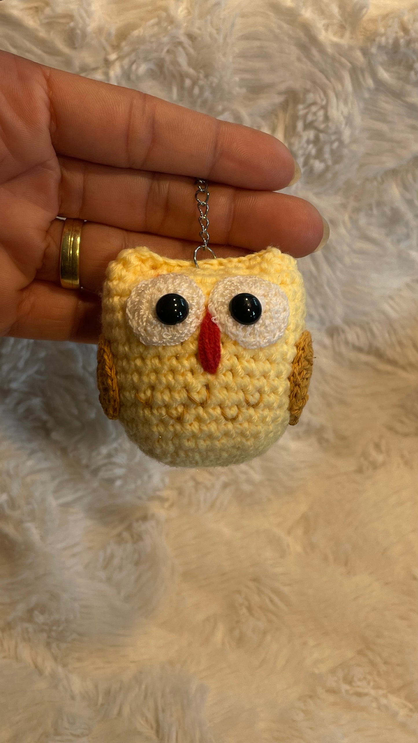 Handmade Crochet Owl Keychain