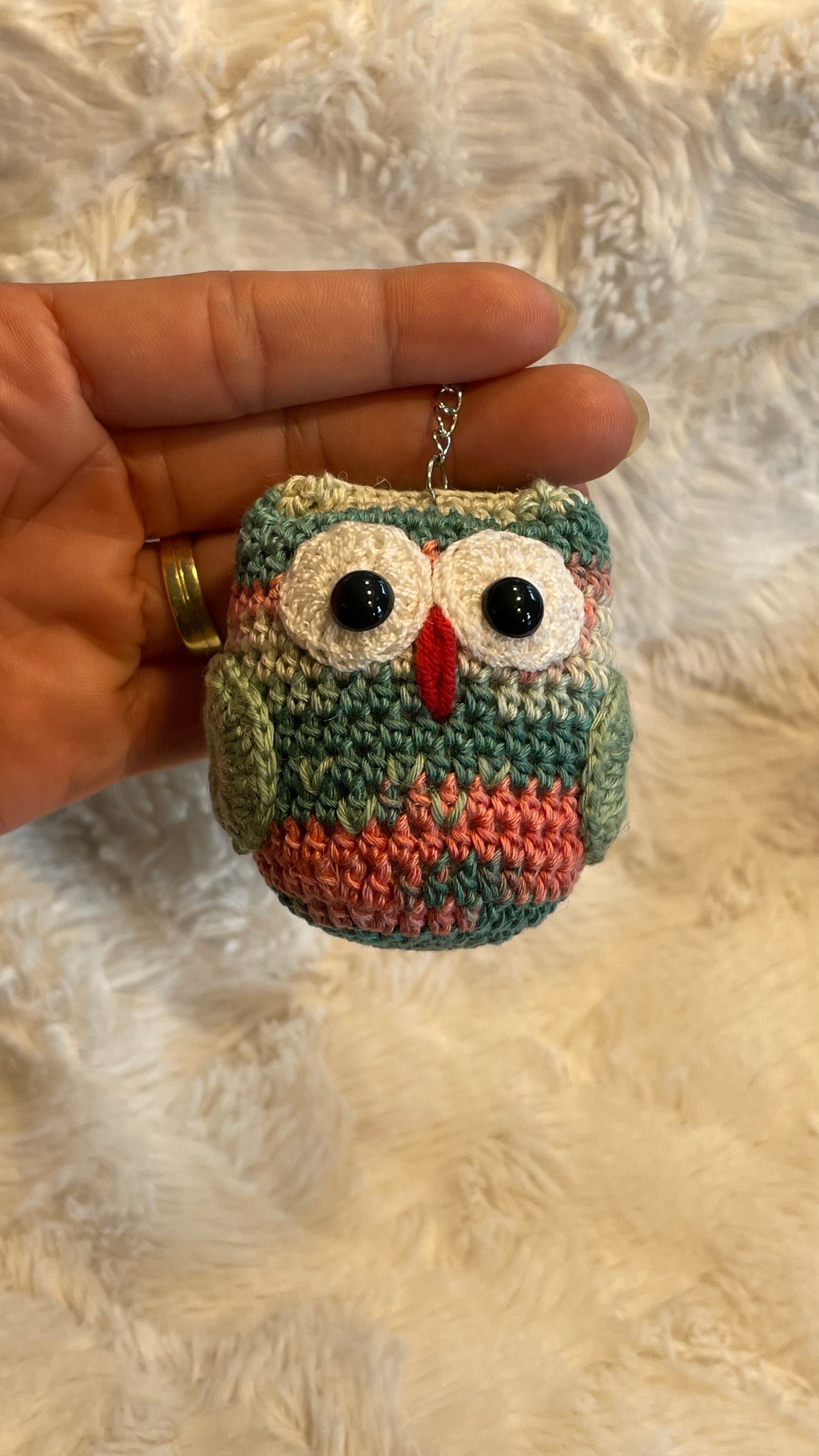 Handmade Crochet Owl Keychain