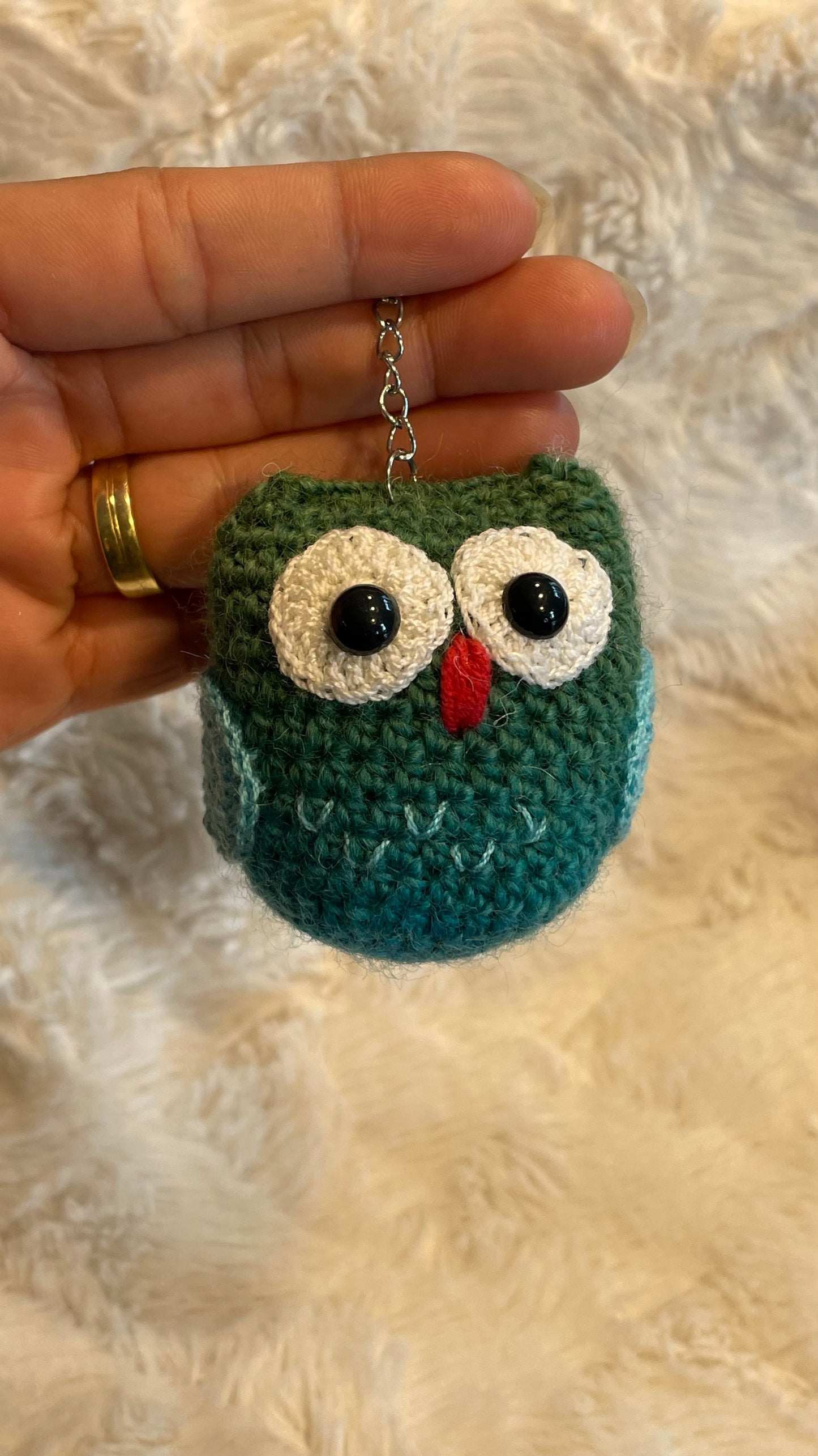 Handmade Crochet Owl Keychain
