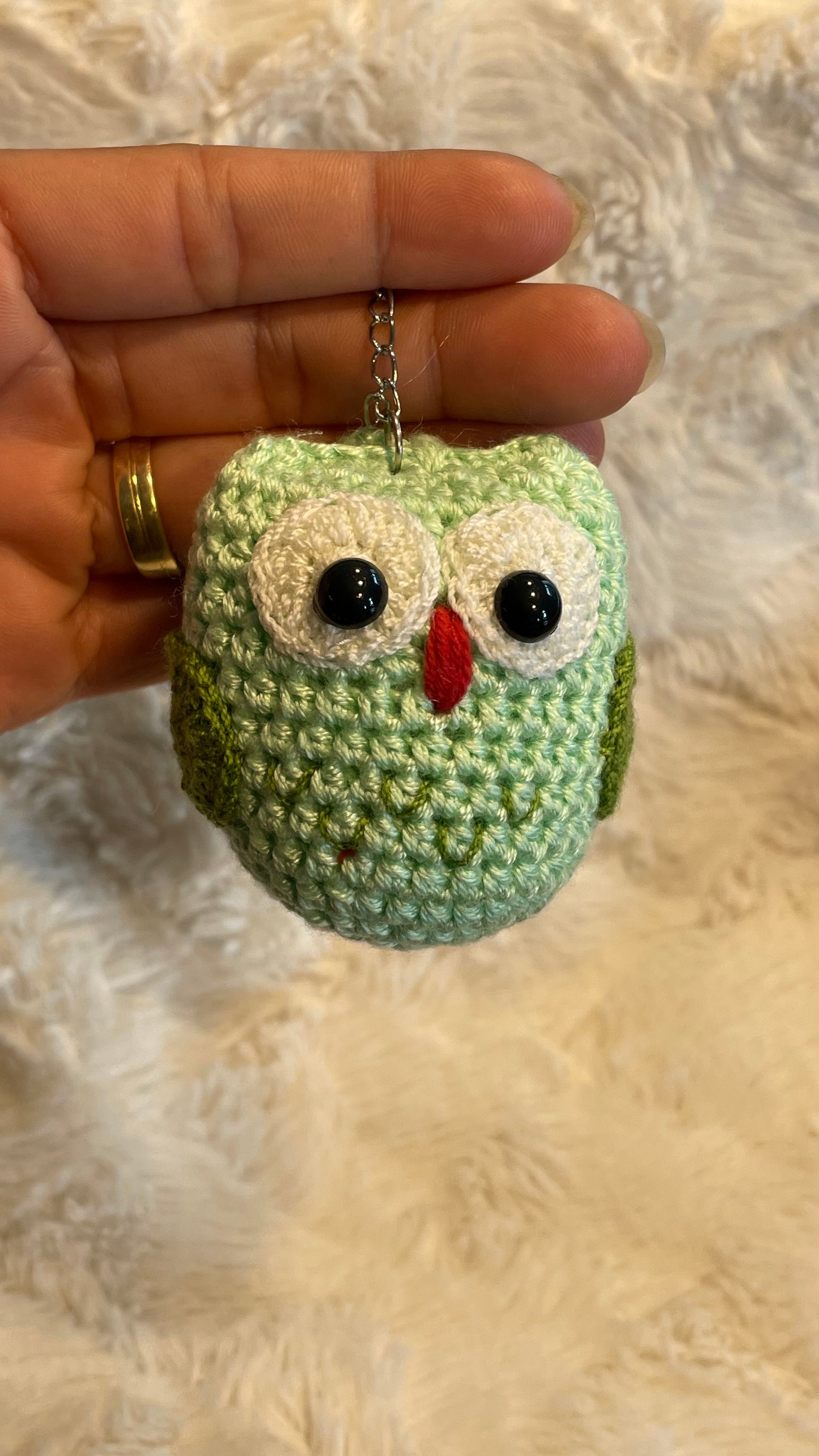Handmade Crochet Owl Keychain