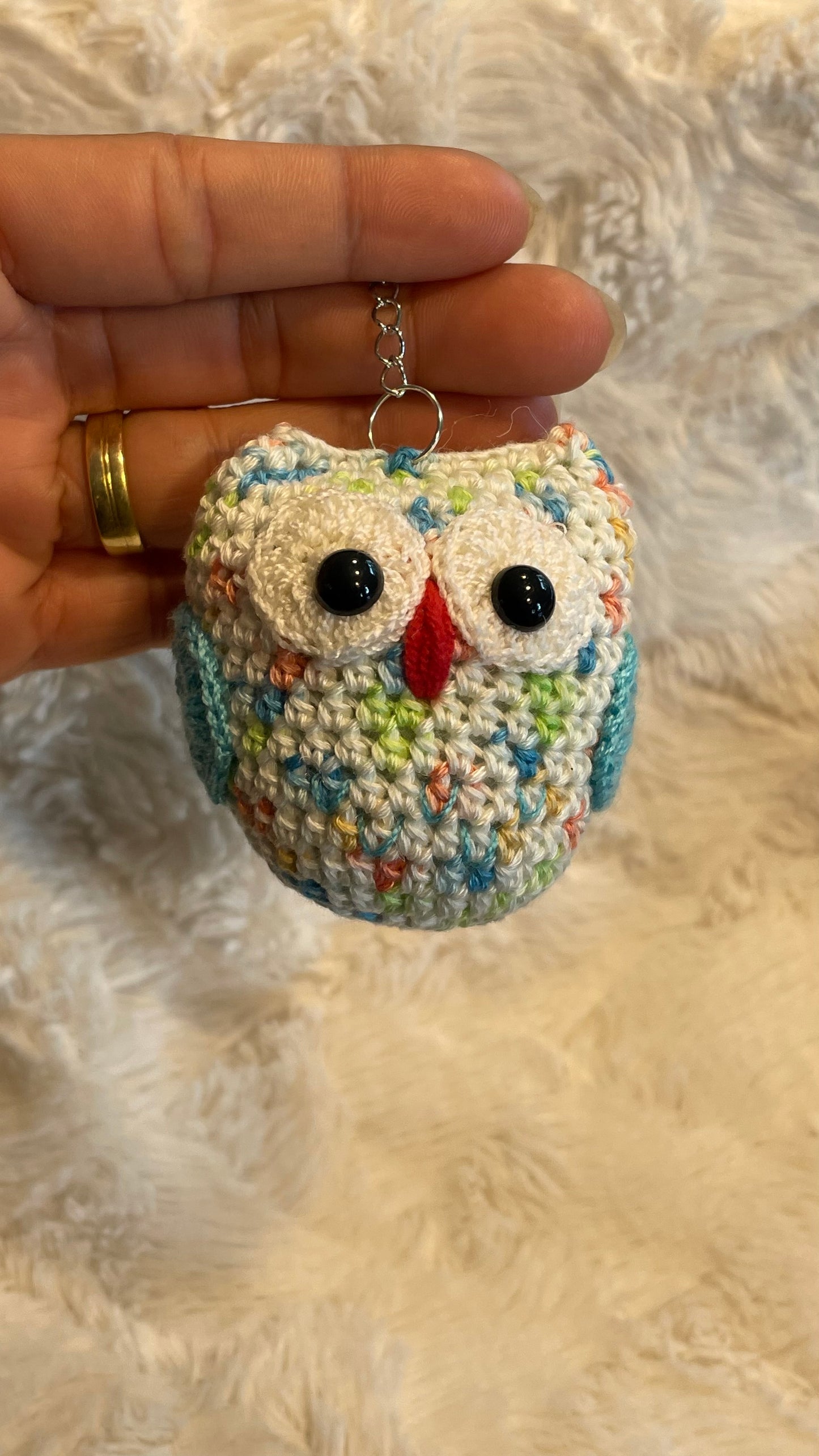 Handmade Crochet Owl Keychain