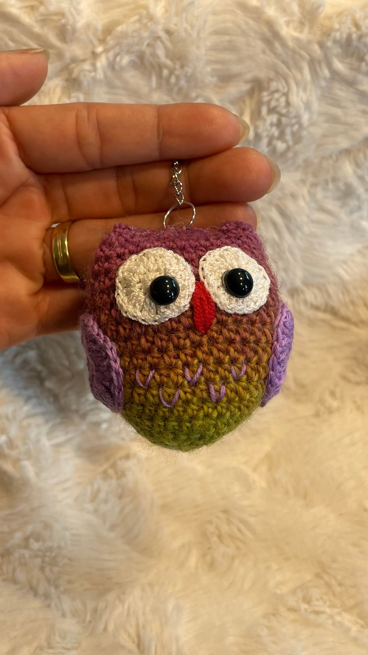 Handmade Crochet Owl Keychain