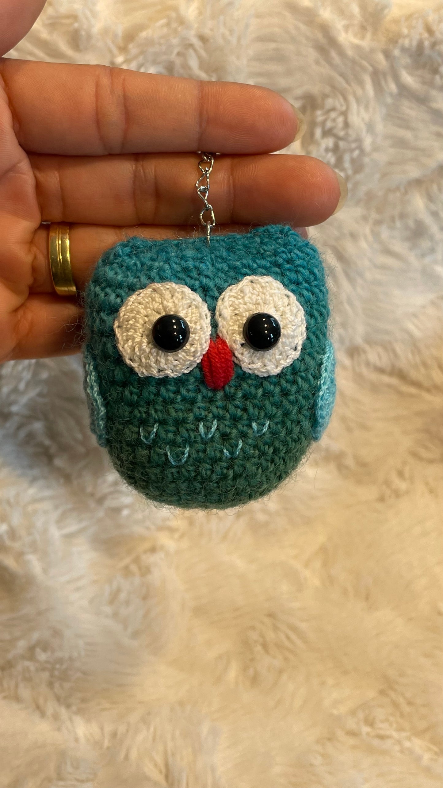 Handmade Crochet Owl Keychain