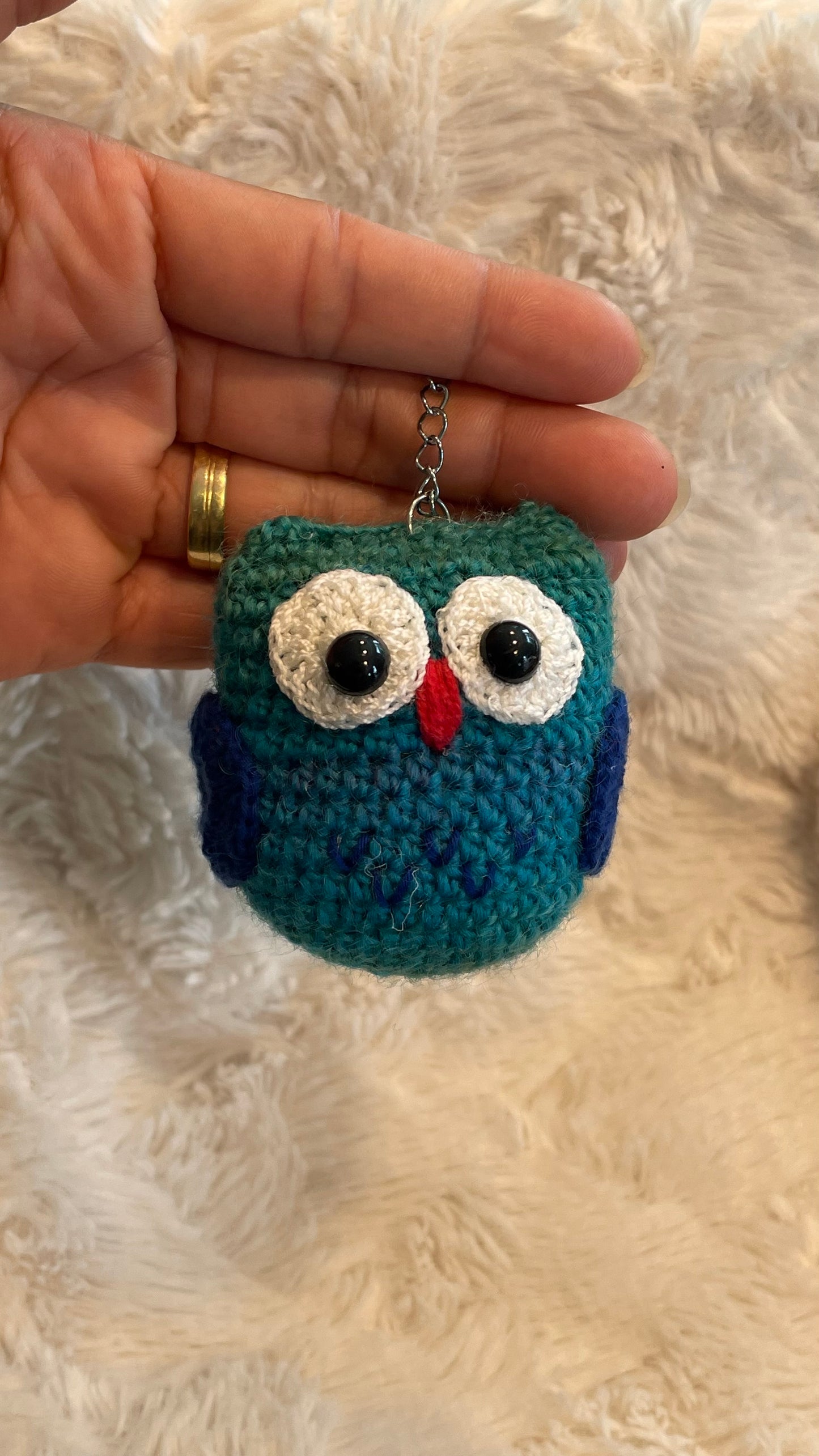 Handmade Crochet Owl Keychain