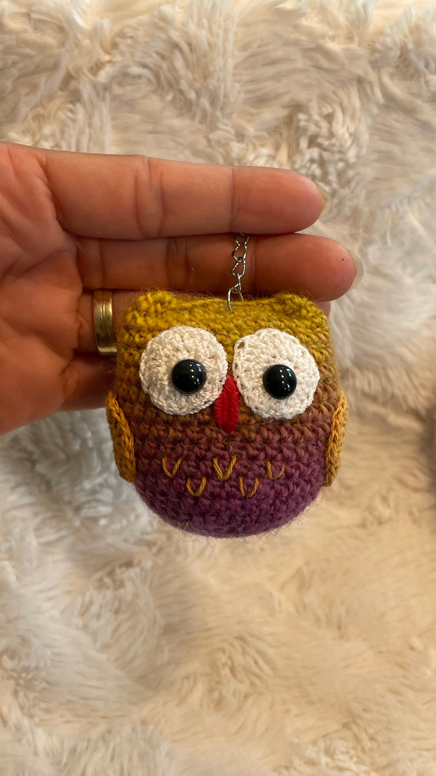 Handmade Crochet Owl Keychain