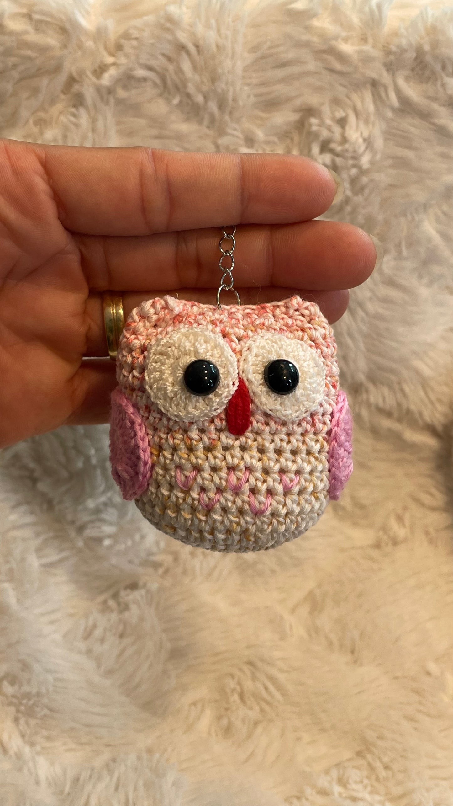 Handmade Crochet Owl Keychain