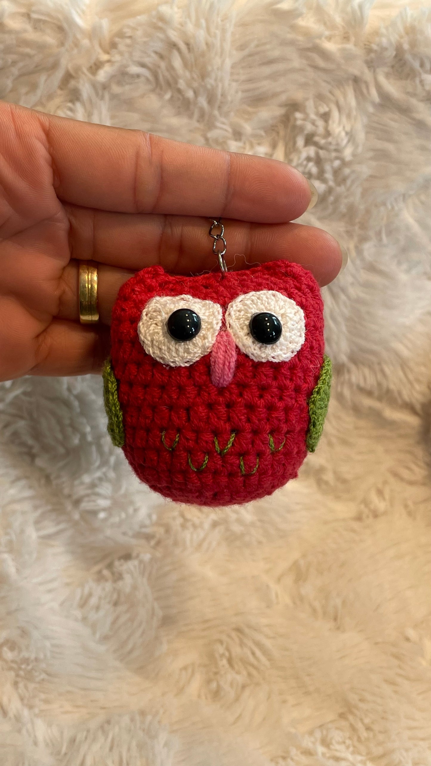 Handmade Crochet Owl Keychain