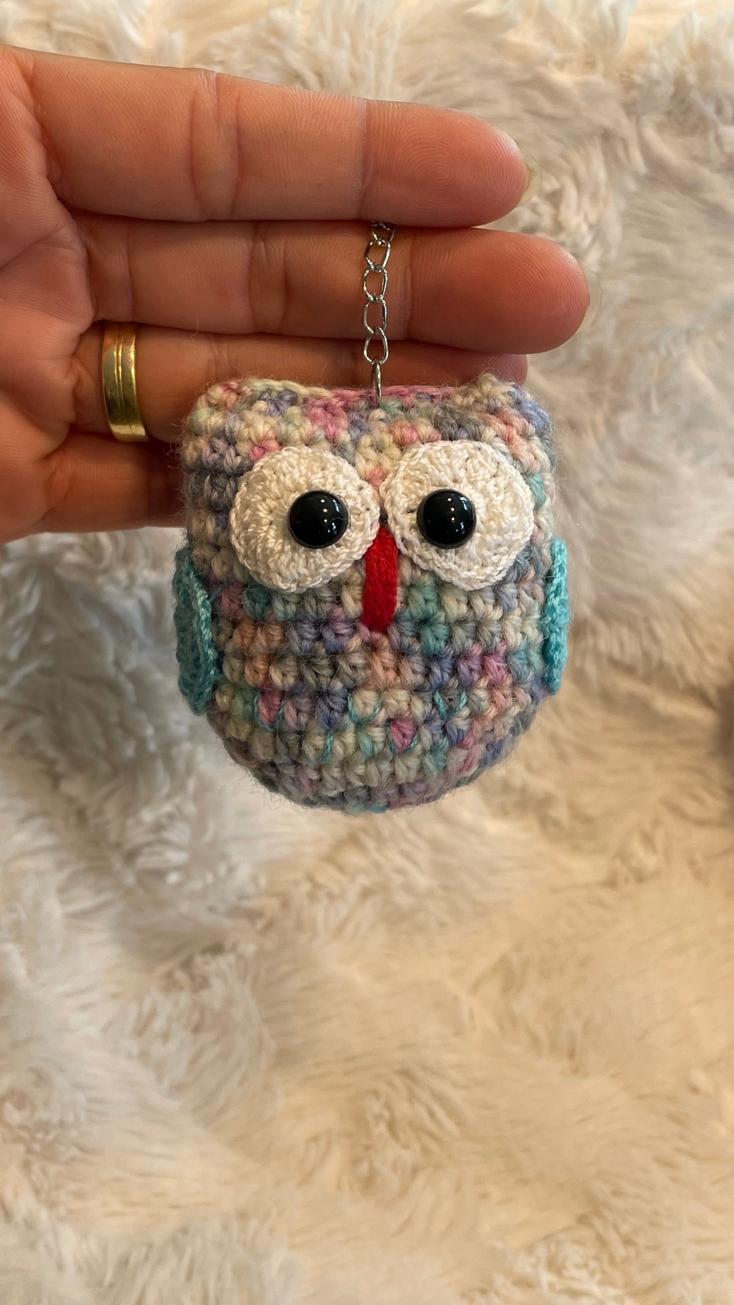 Handmade Crochet Owl Keychain