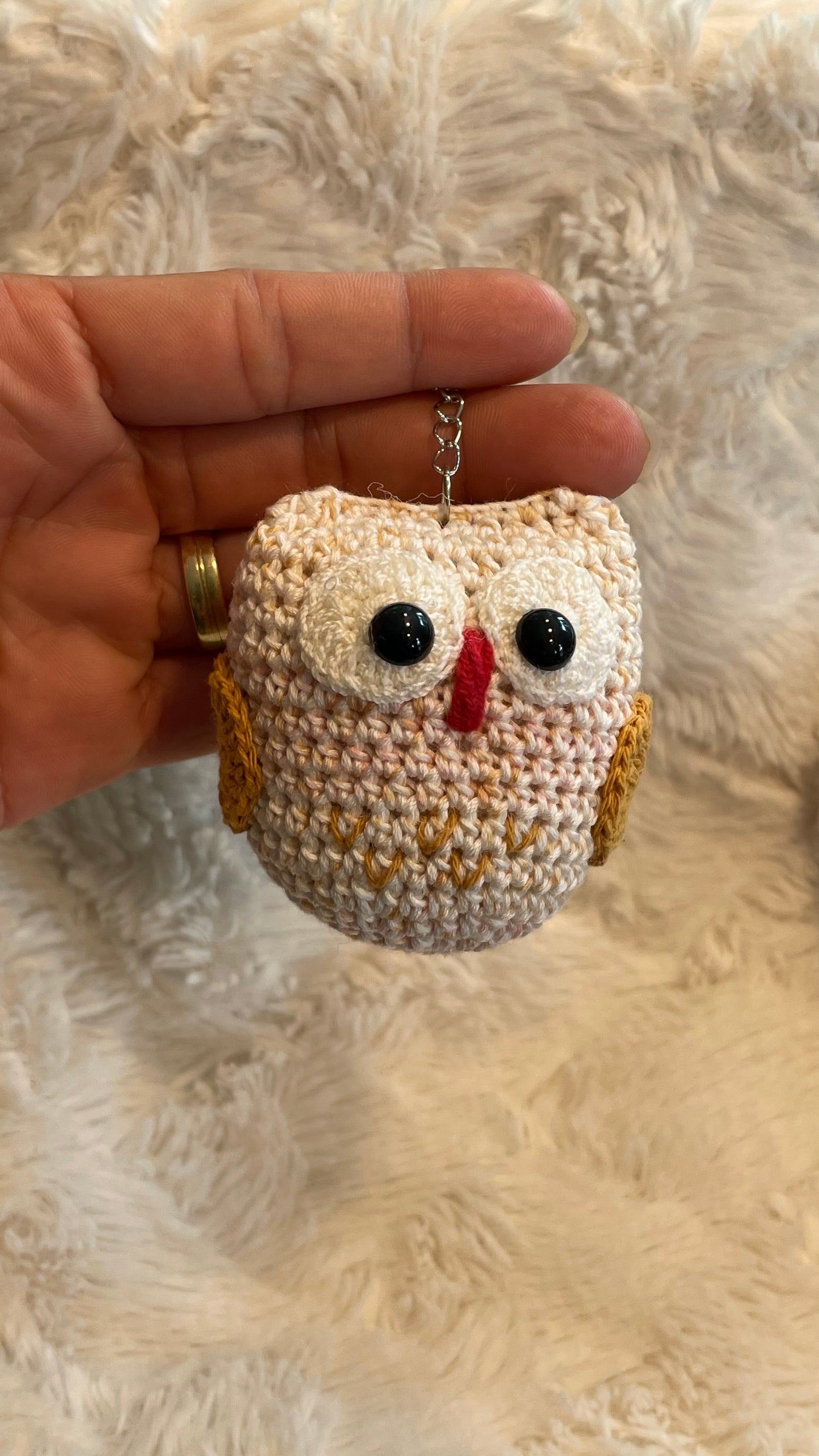 Handmade Crochet Owl Keychain