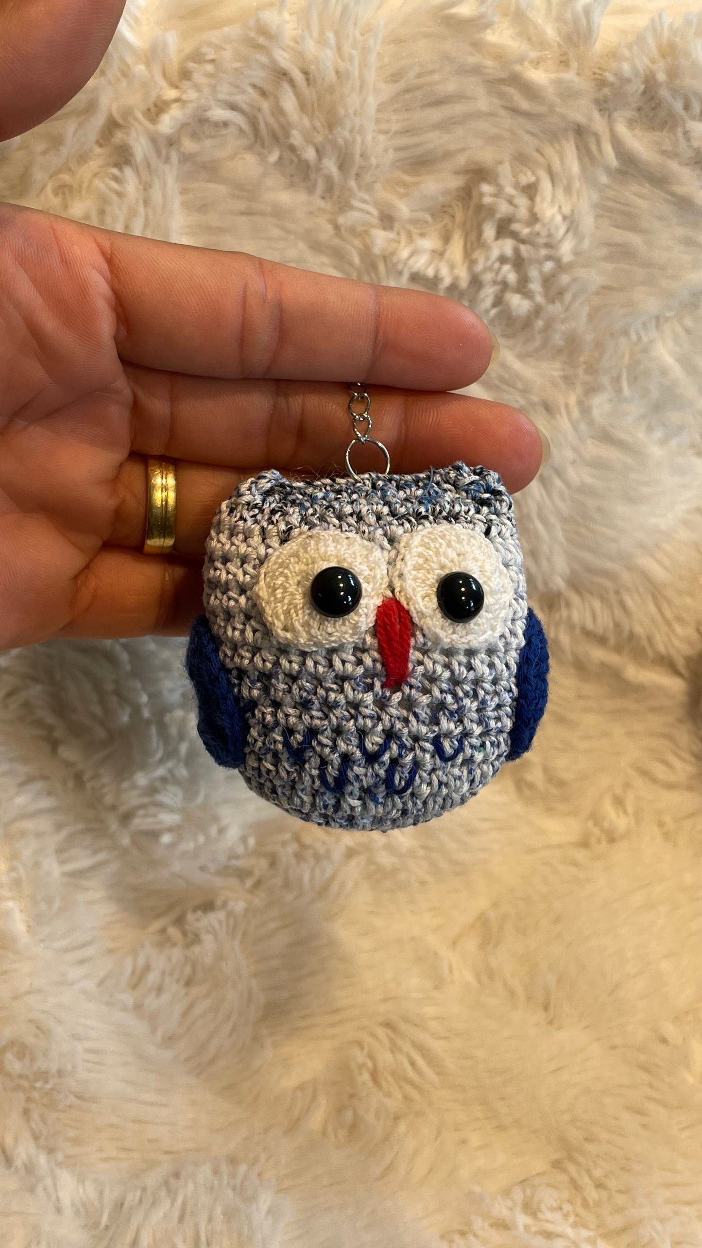 Handmade Crochet Owl Keychain
