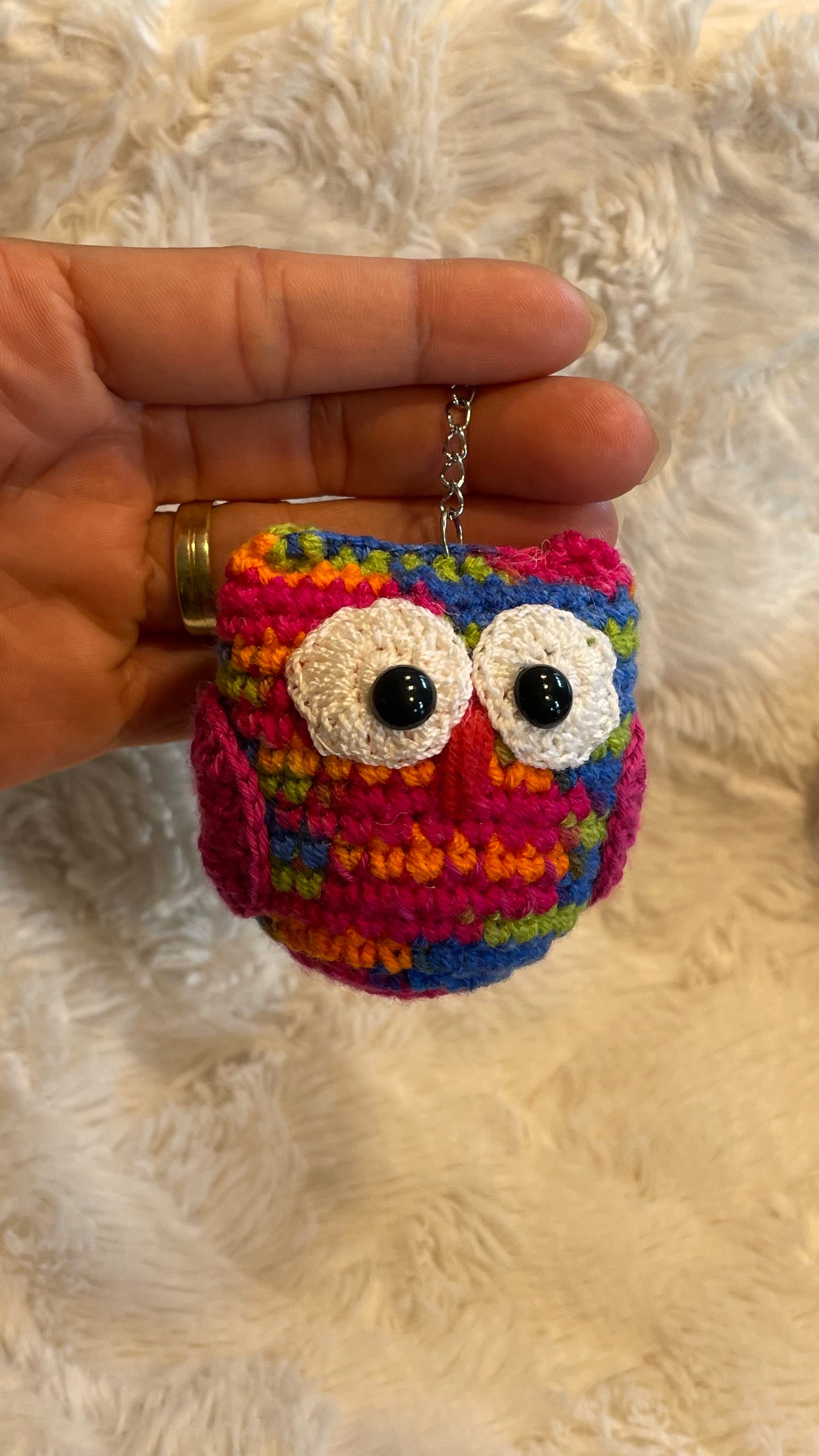 Handmade Crochet Owl Keychain