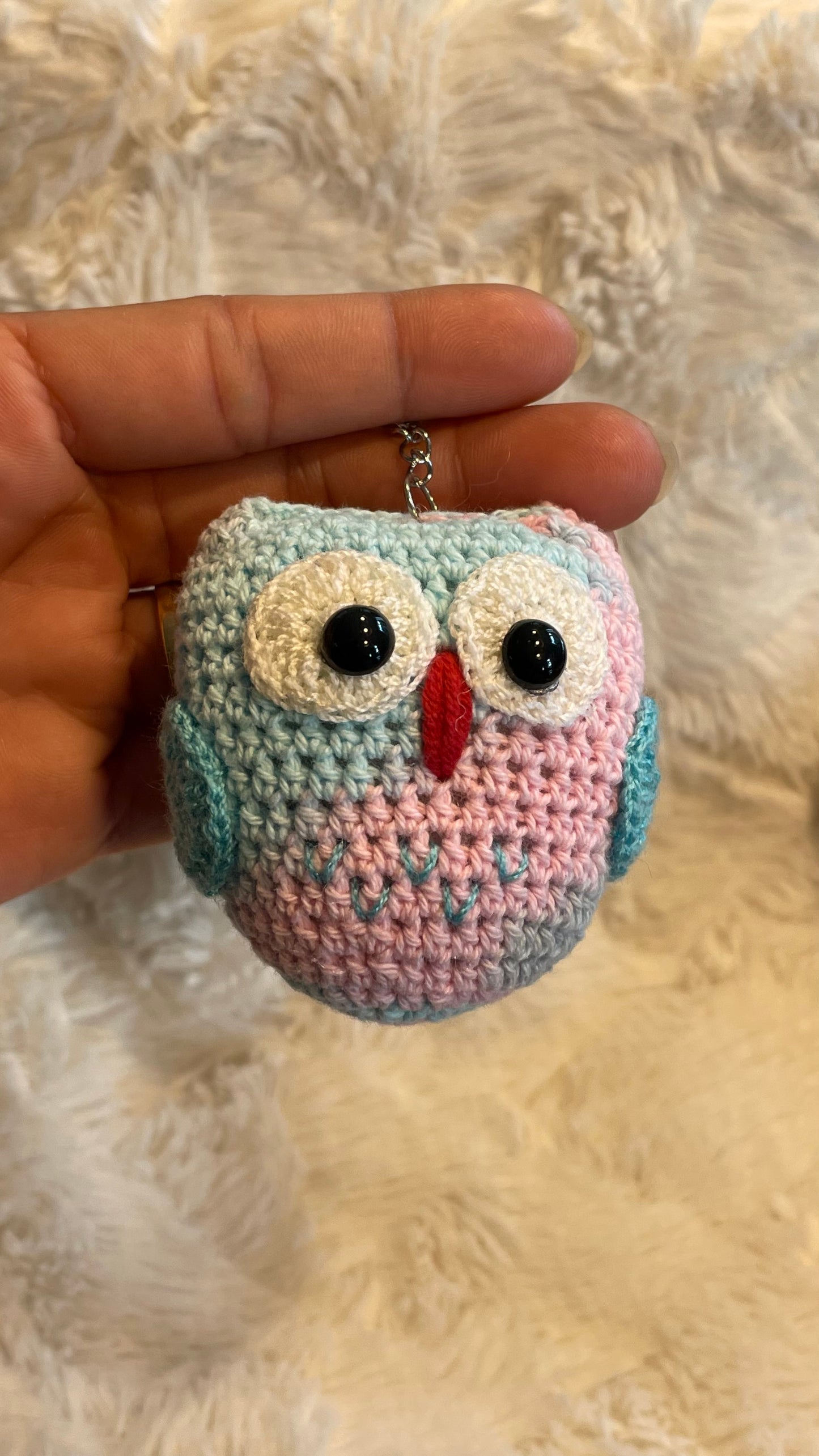 Handmade Crochet Owl Keychain