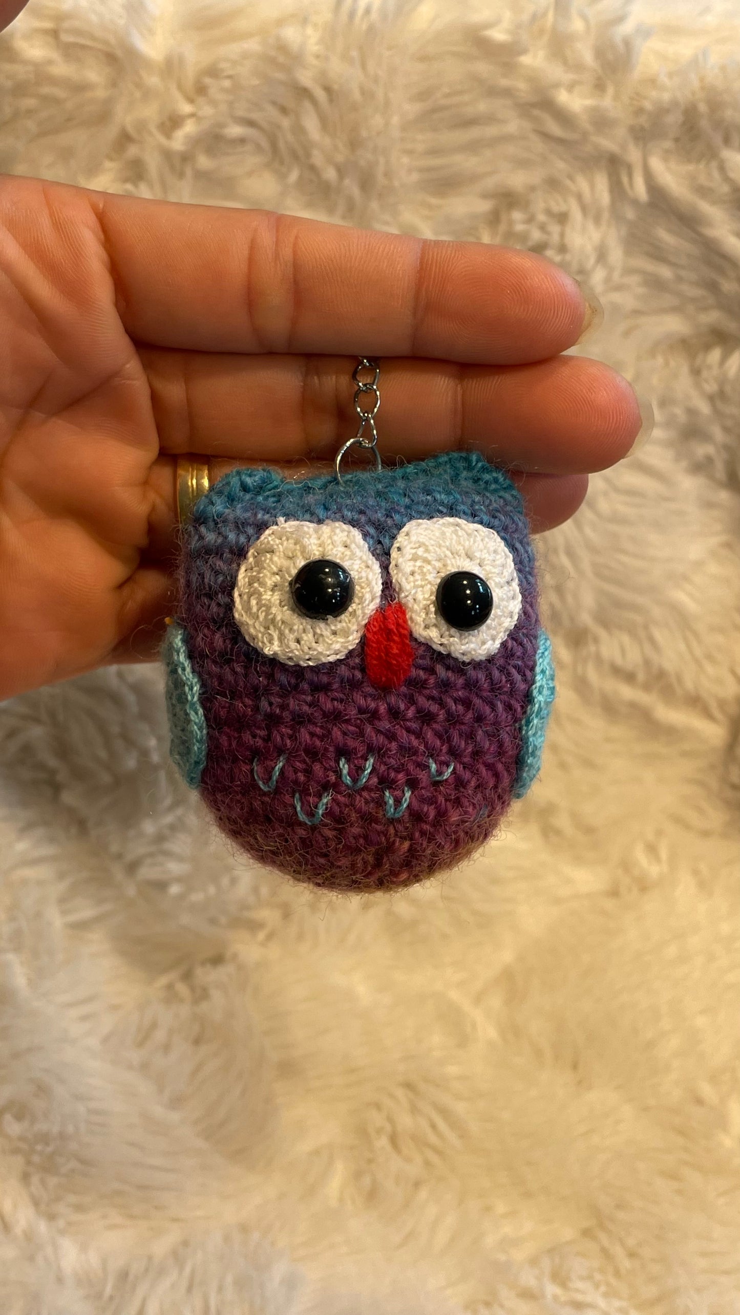 Handmade Crochet Owl Keychain