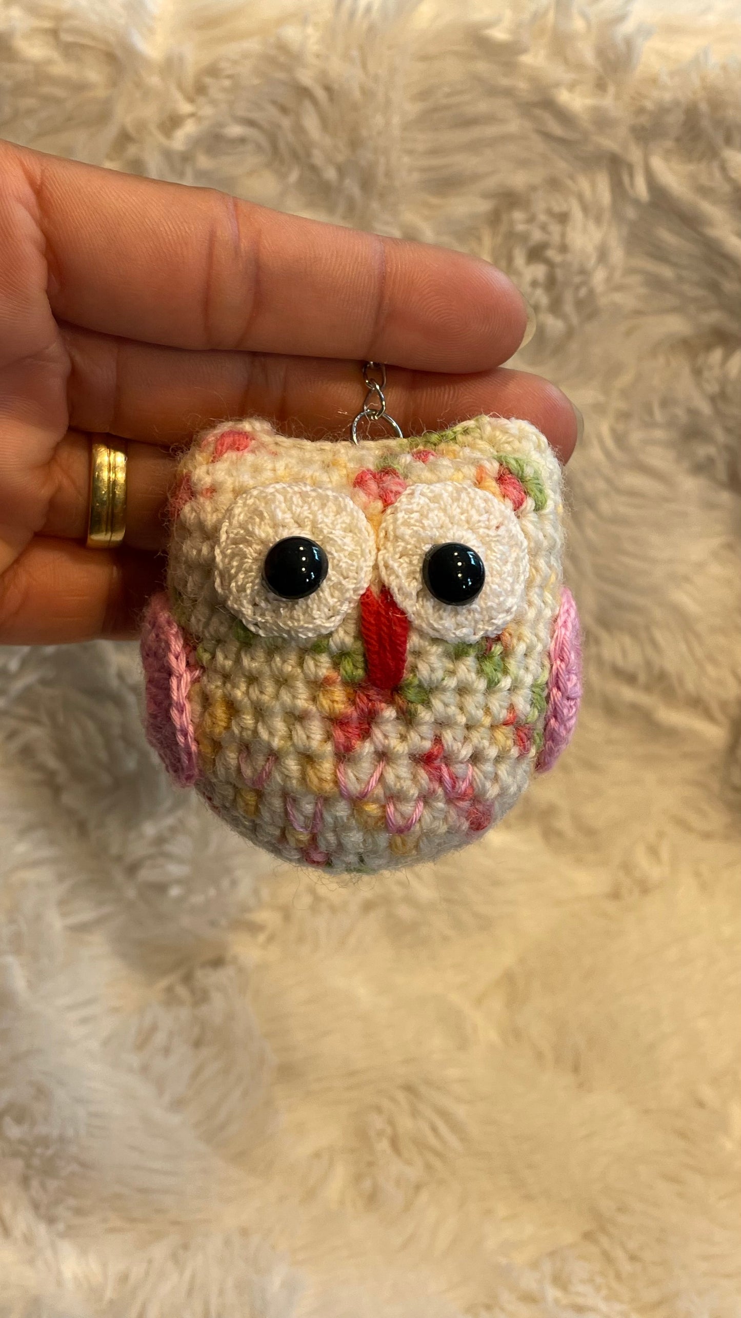 Handmade Crochet Owl Keychain