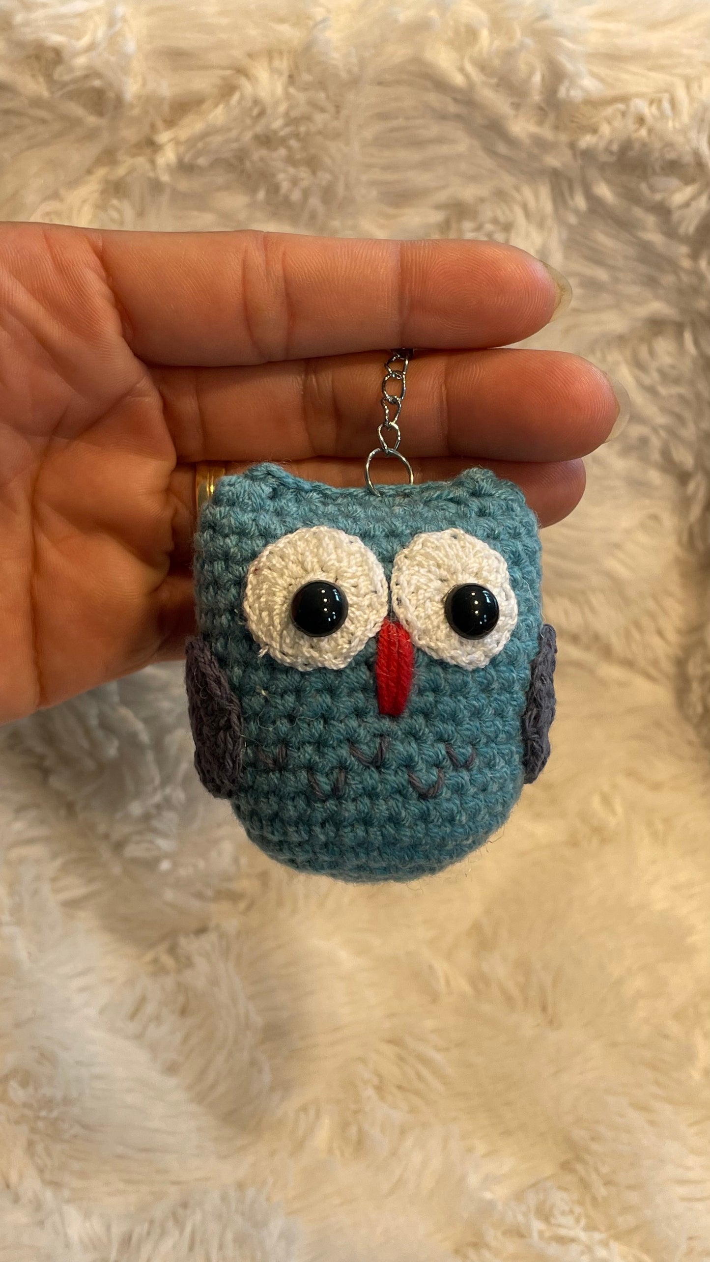 Handmade Crochet Owl Keychain