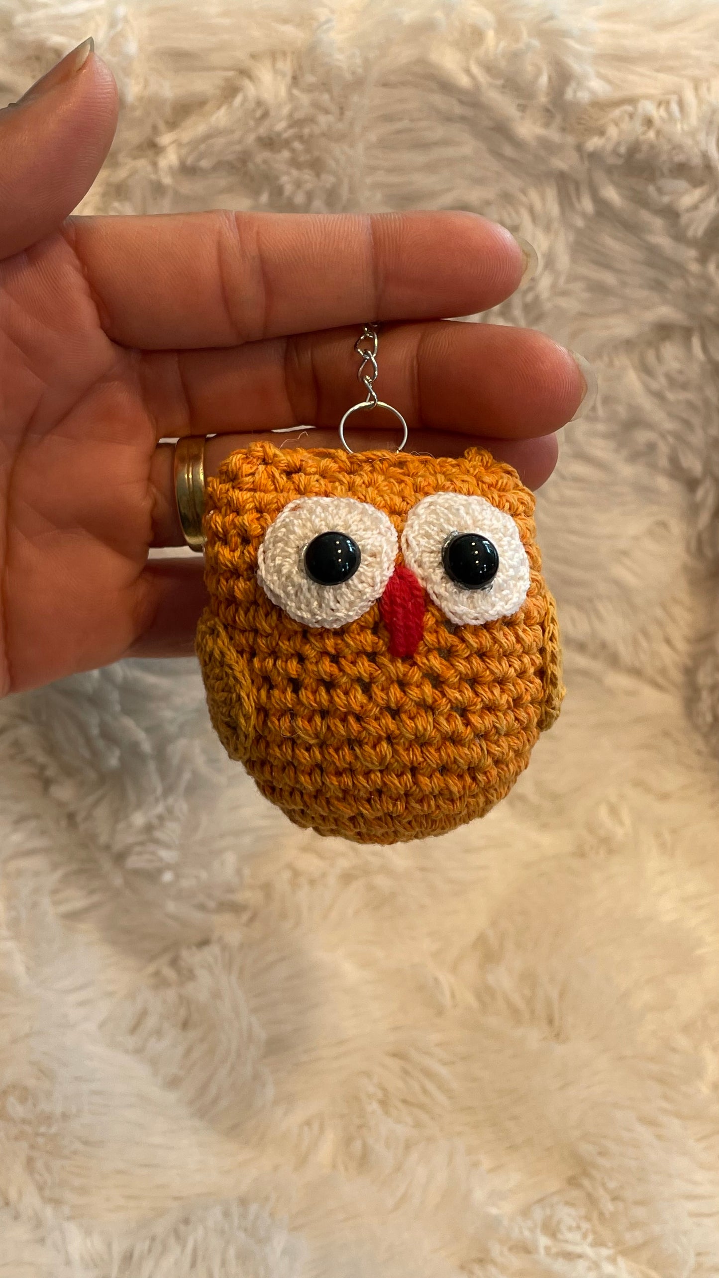 Handmade Crochet Owl Keychain