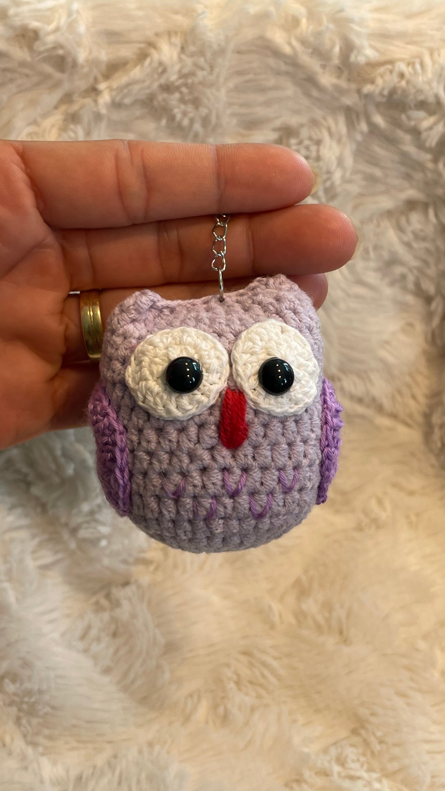 Handmade Crochet Owl Keychain