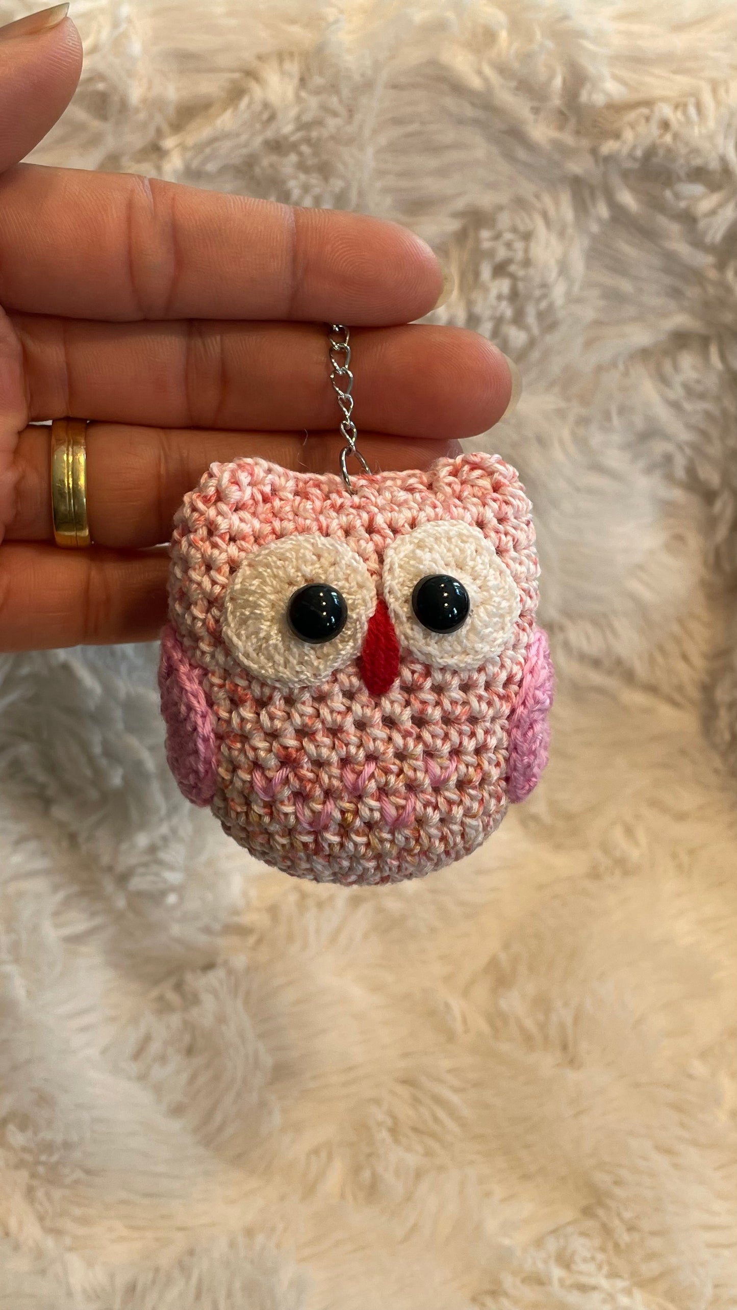 Handmade Crochet Owl Keychain