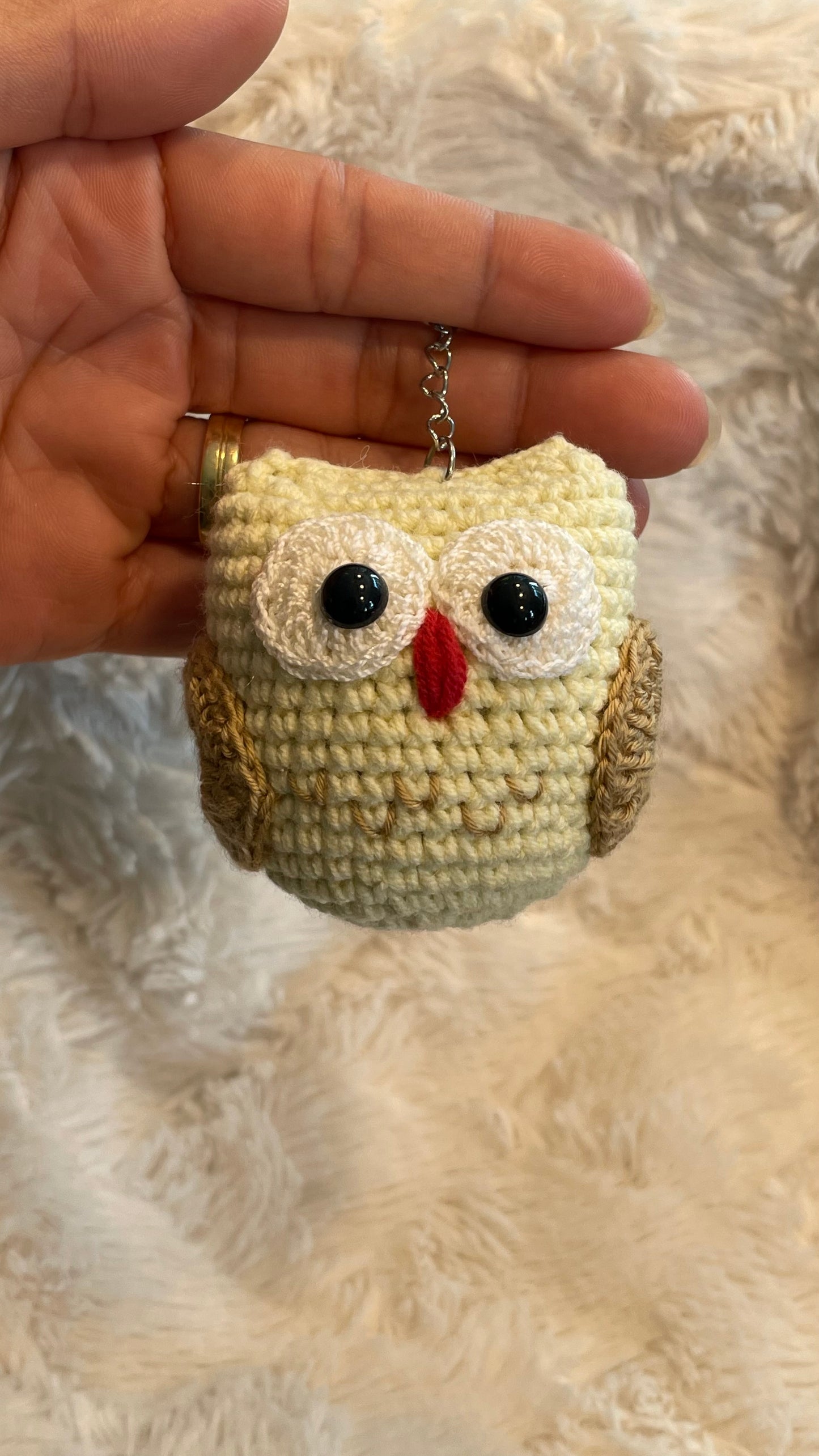 Handmade Crochet Owl Keychain