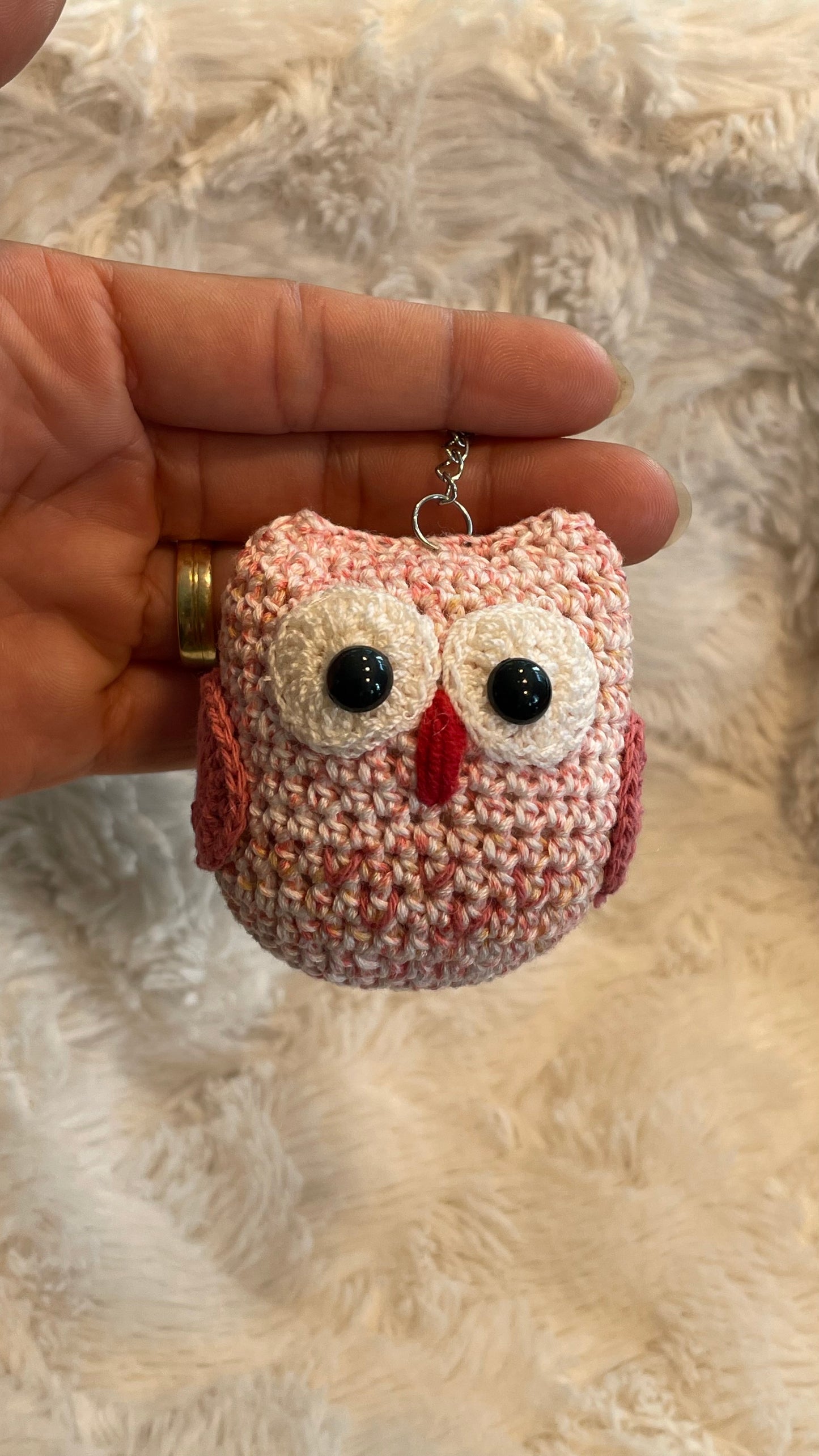 Handmade Crochet Owl Keychain