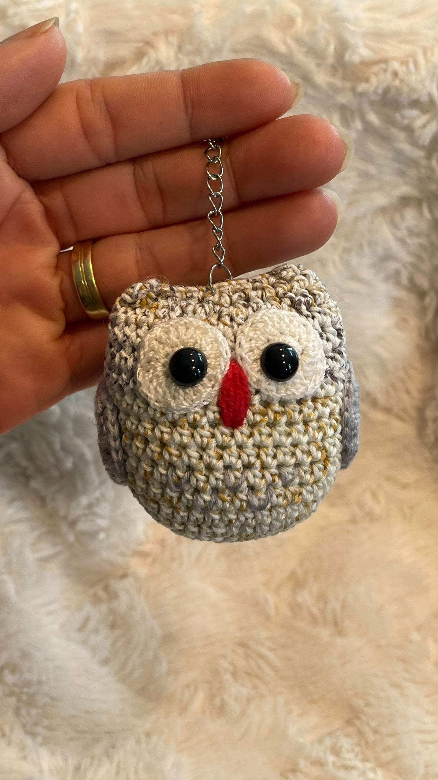Handmade Crochet Owl Keychain