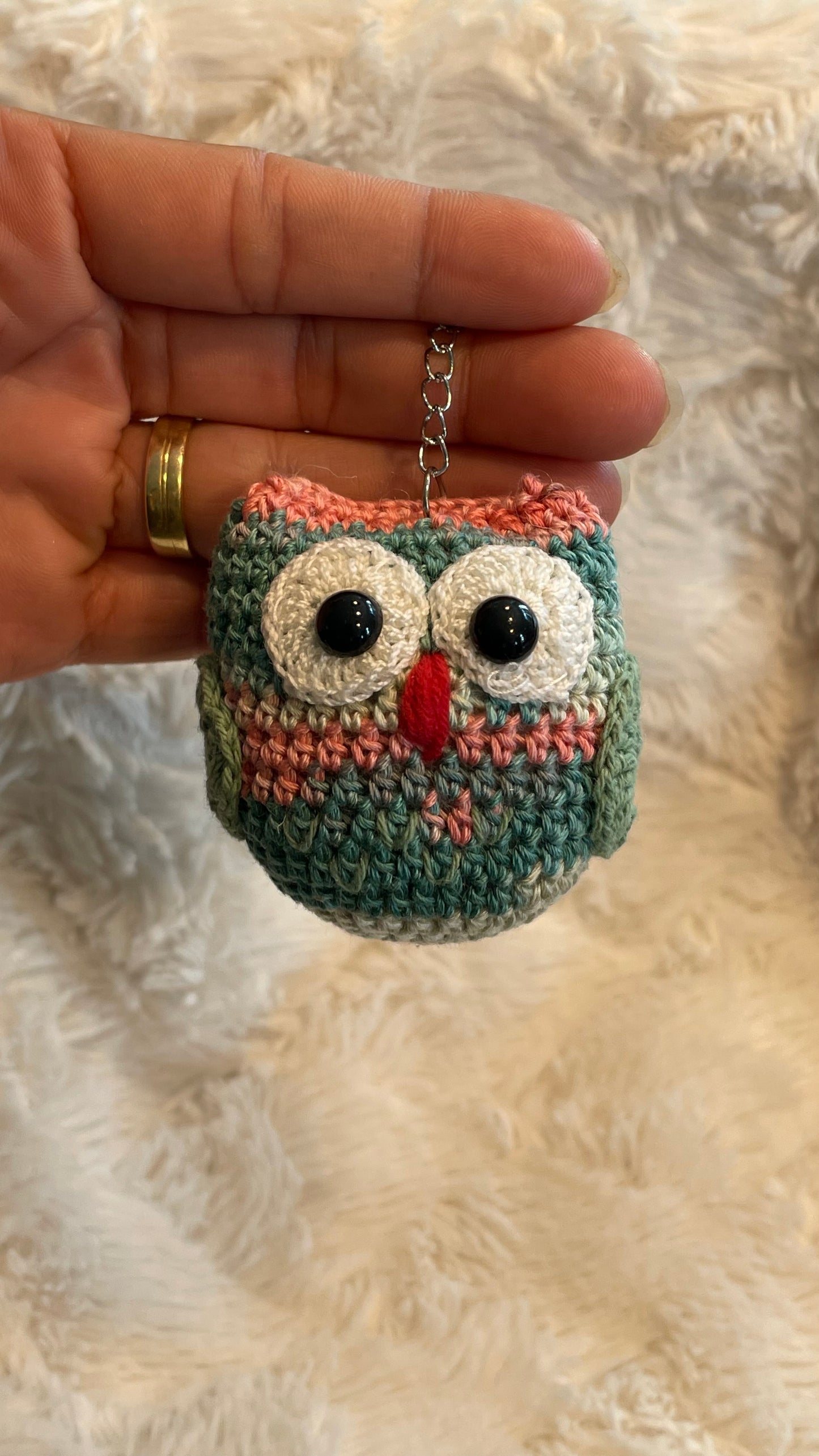 Handmade Crochet Owl Keychain