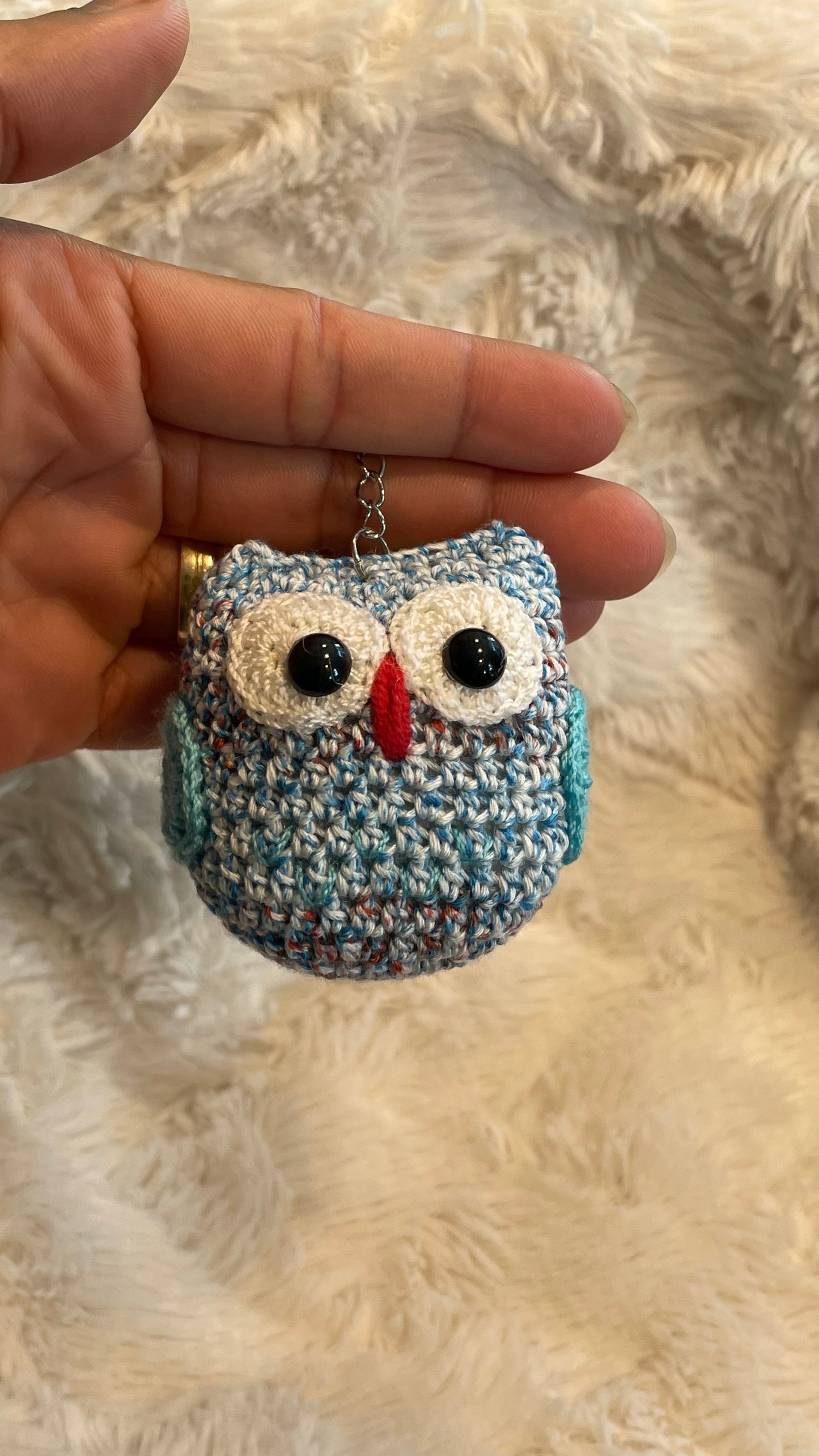 Handmade Crochet Owl Keychain