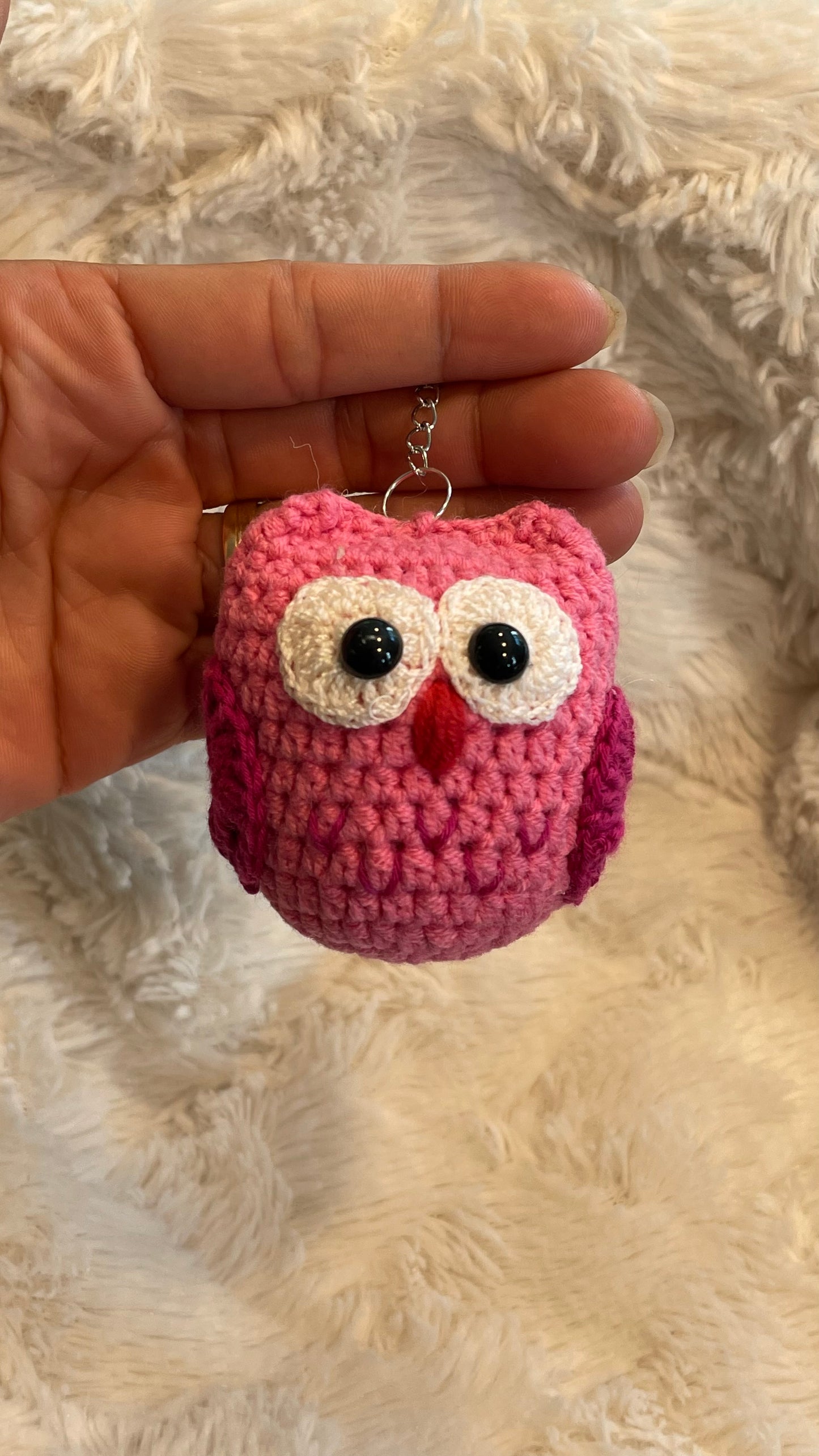 Handmade Crochet Owl Keychain