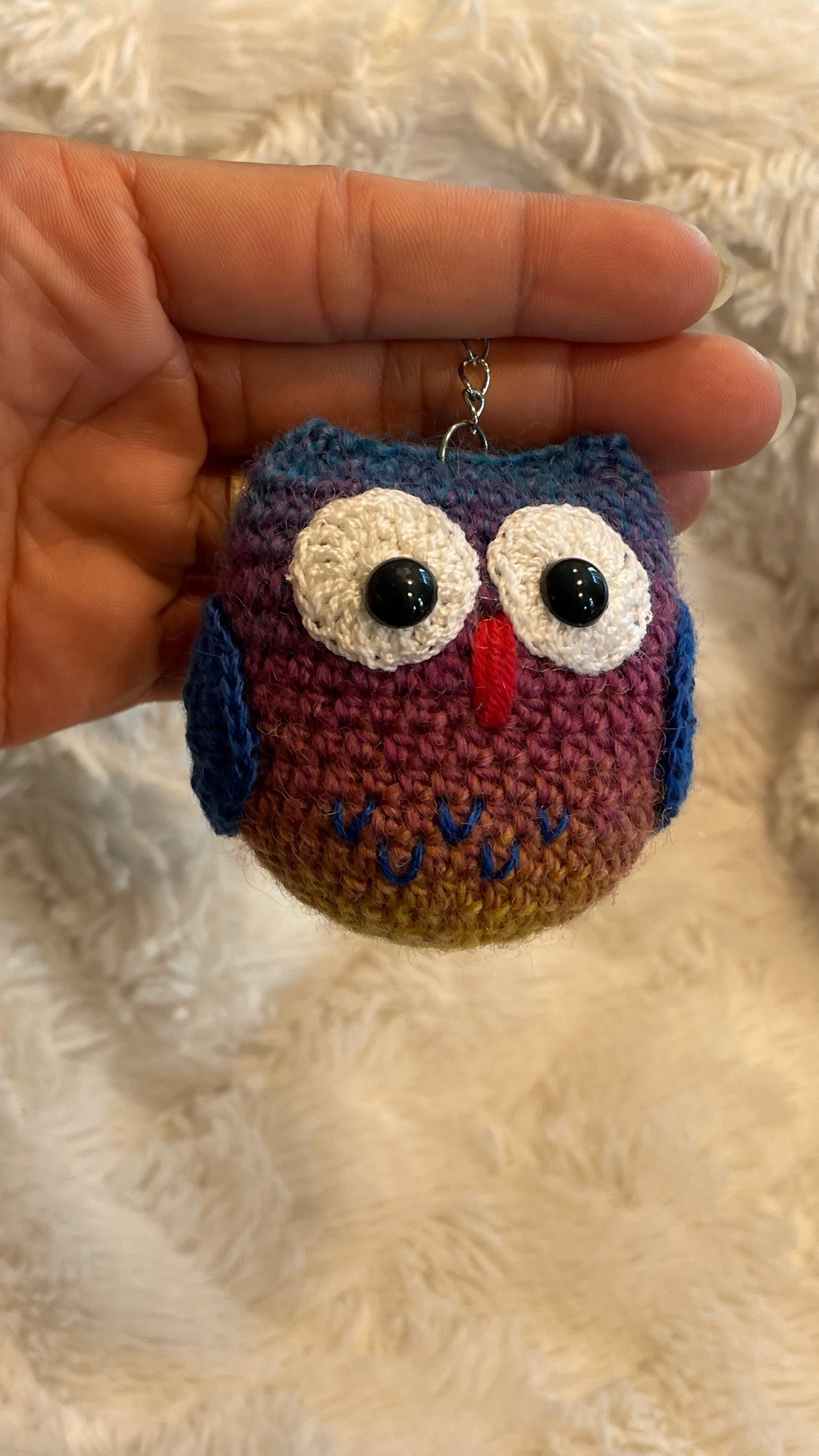 Handmade Crochet Owl Keychain