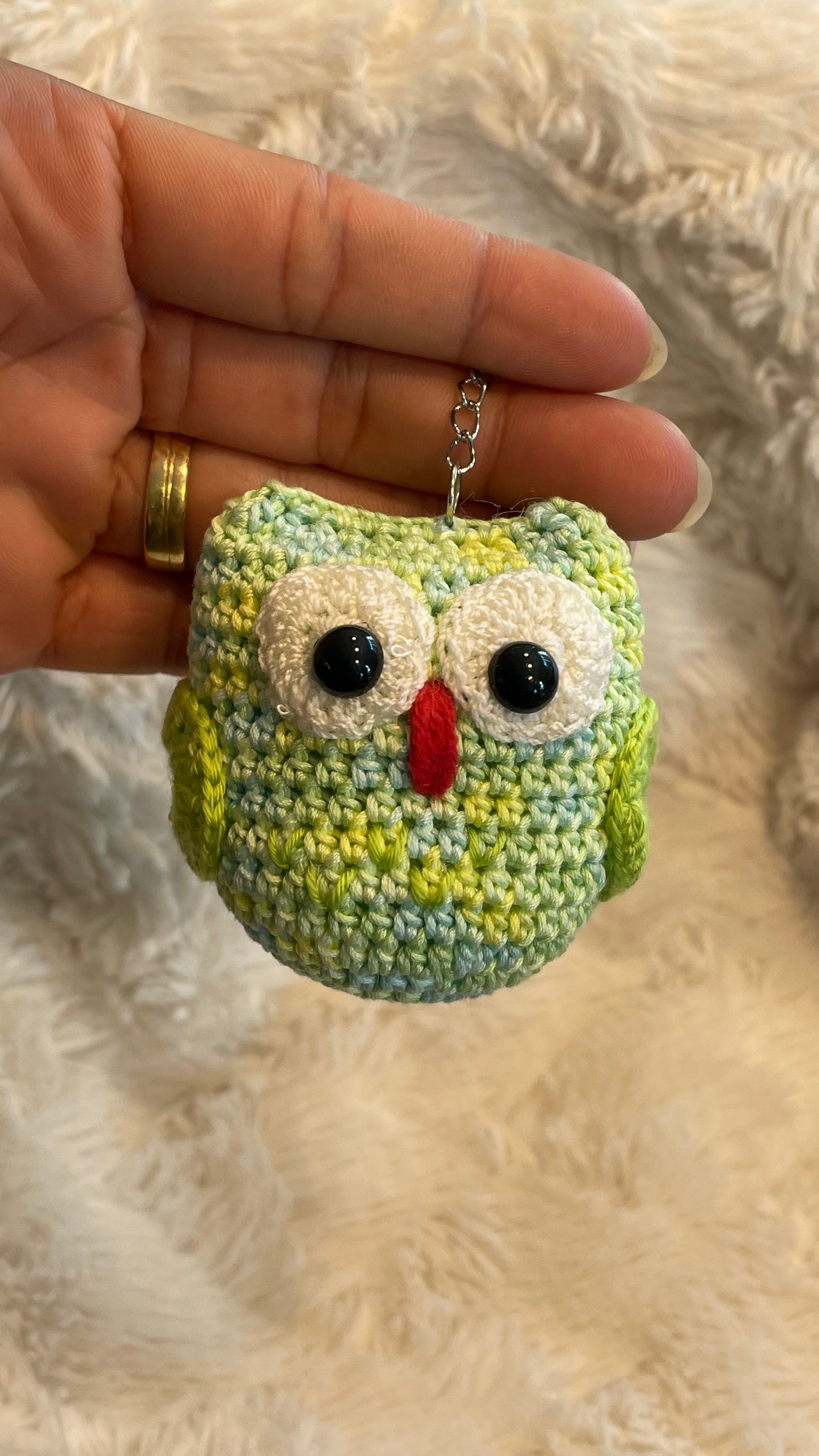 Handmade Crochet Owl Keychain