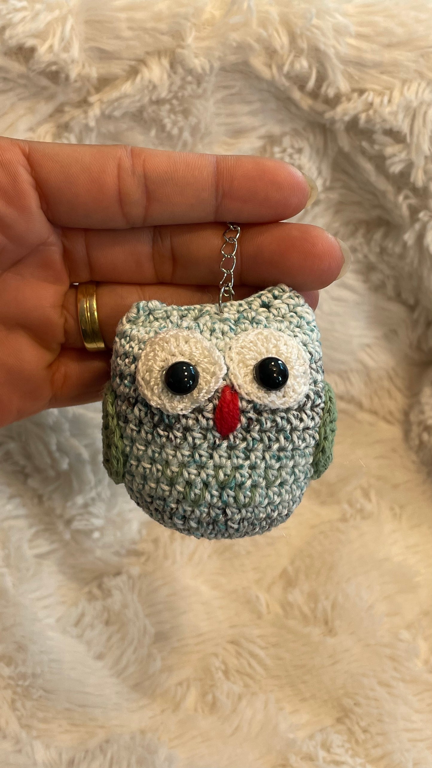 Handmade Crochet Owl Keychain