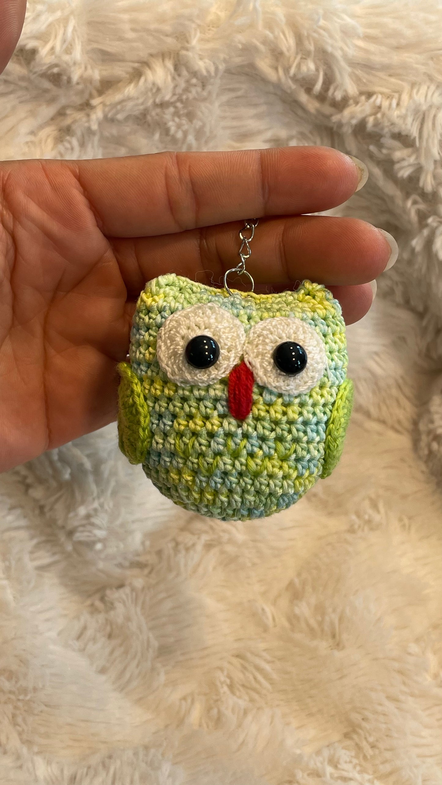 Handmade Crochet Owl Keychain