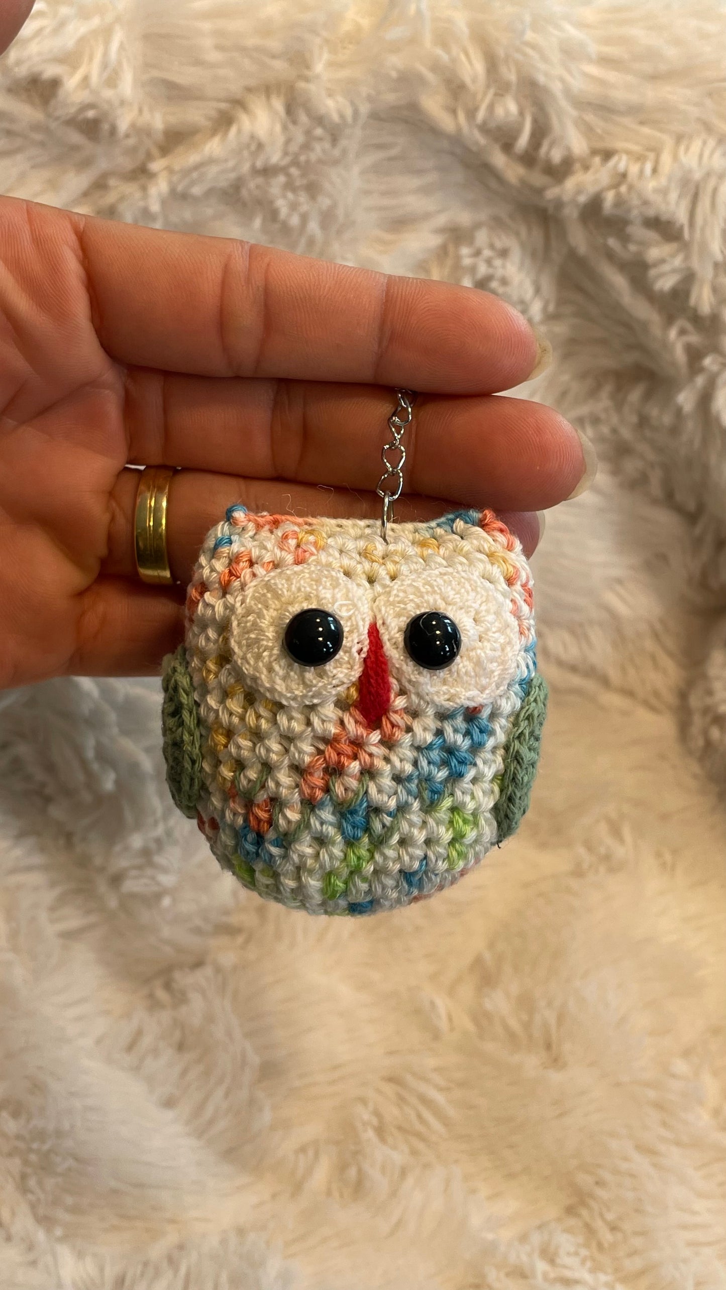 Handmade Crochet Owl Keychain
