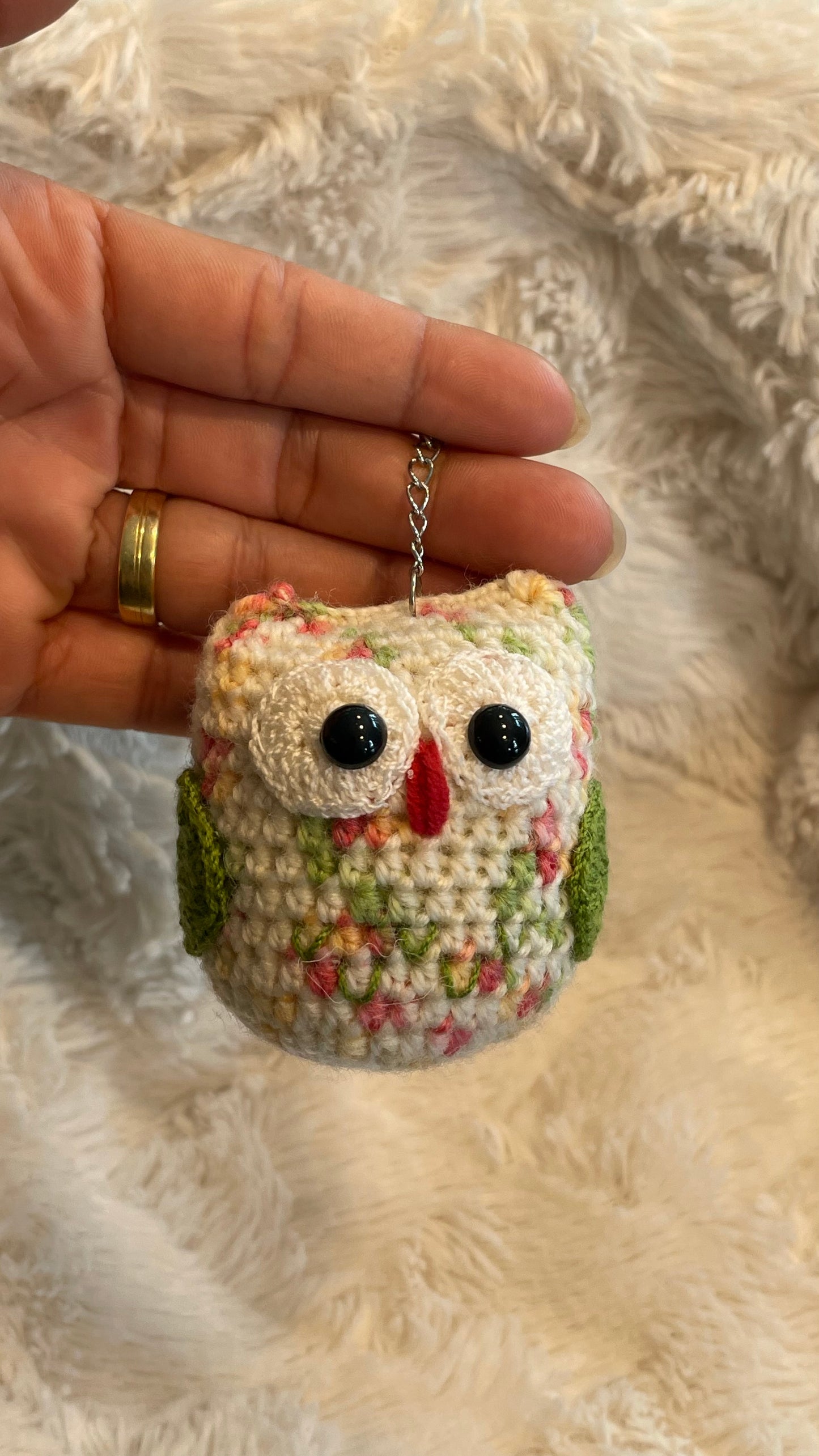Handmade Crochet Owl Keychain