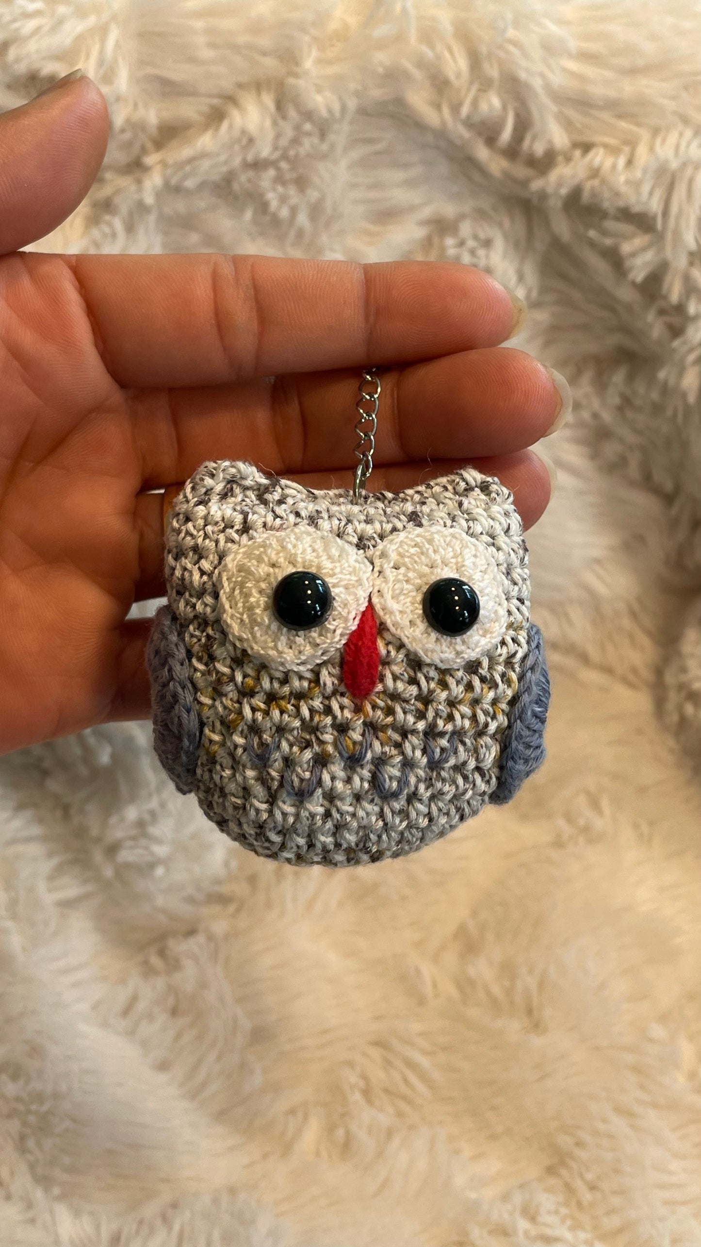 Handmade Crochet Owl Keychain