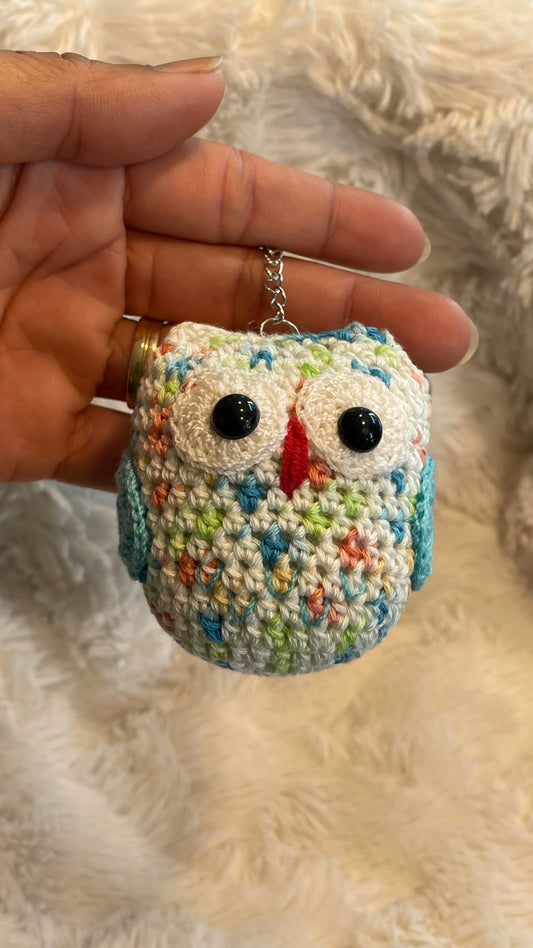 Handmade Crochet Owl Keychain