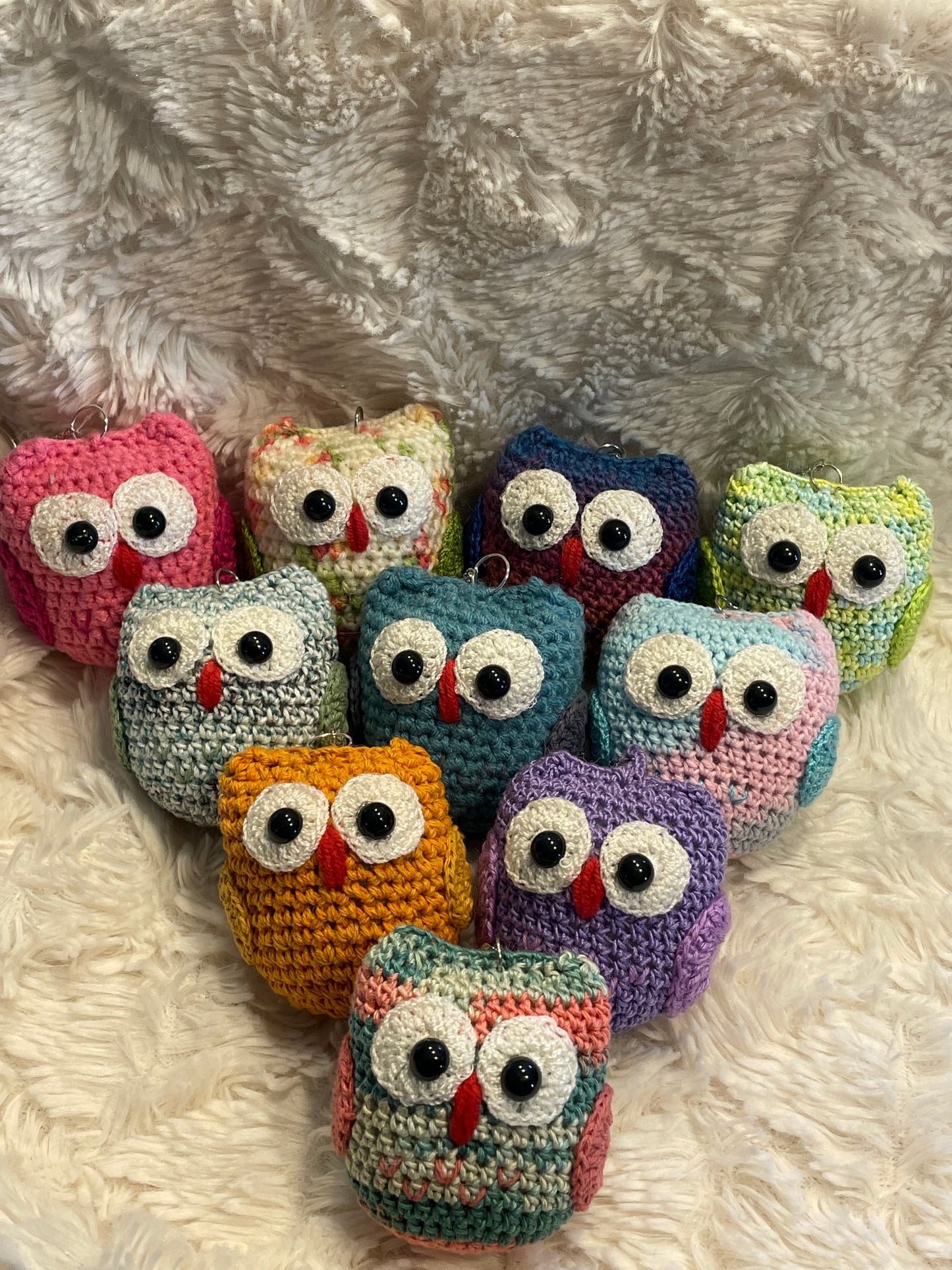 Handmade Crochet Owl Keychain