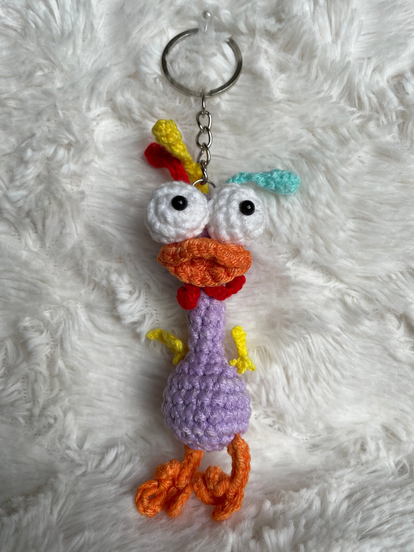 Handmade Crochet Chicken Keychain
